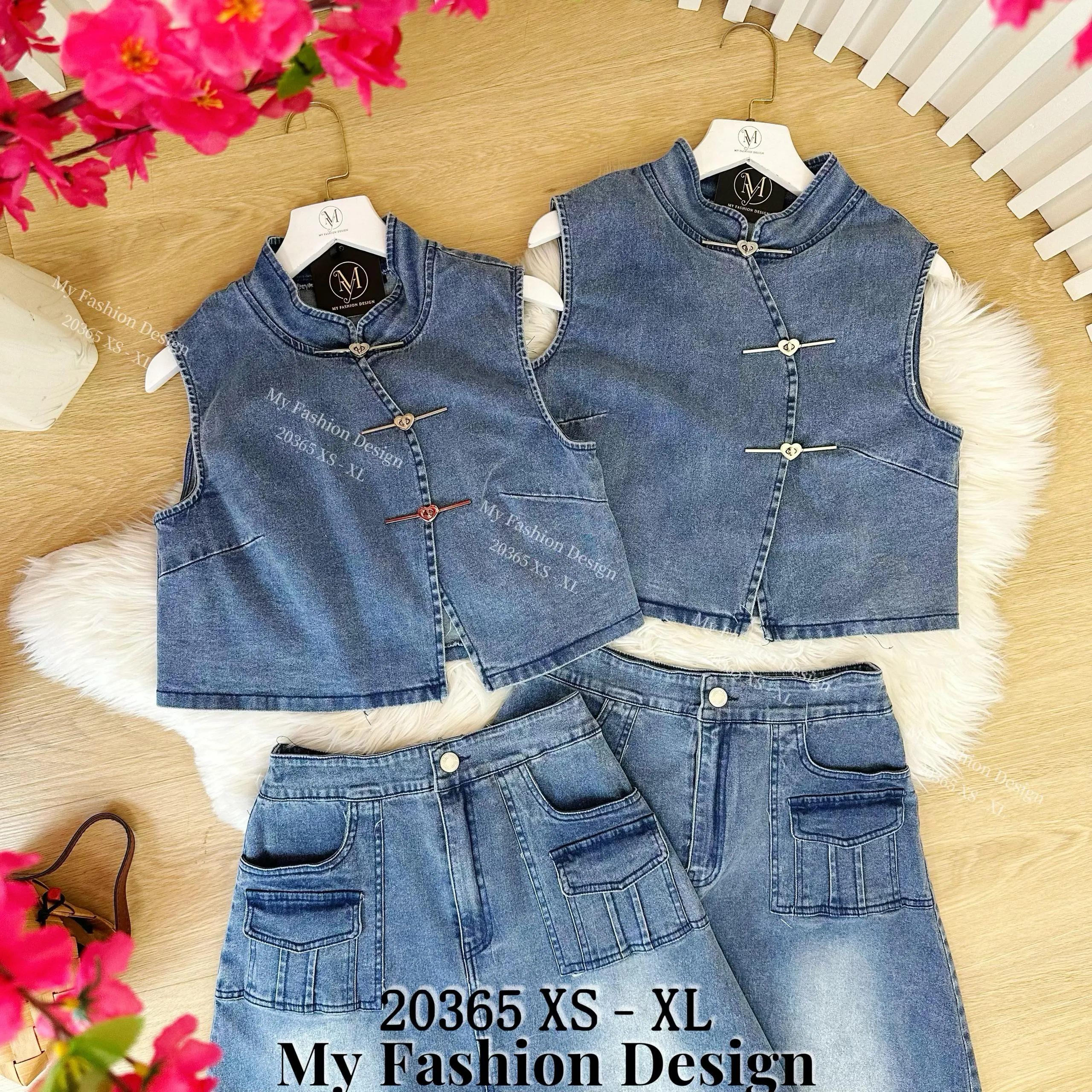 🧨黑卡独家爆款🧨高品质新中式牛仔款套装 上衣 ➕ 裙子 RM139 Only🌸 （妈妈长款）（2-S1）
