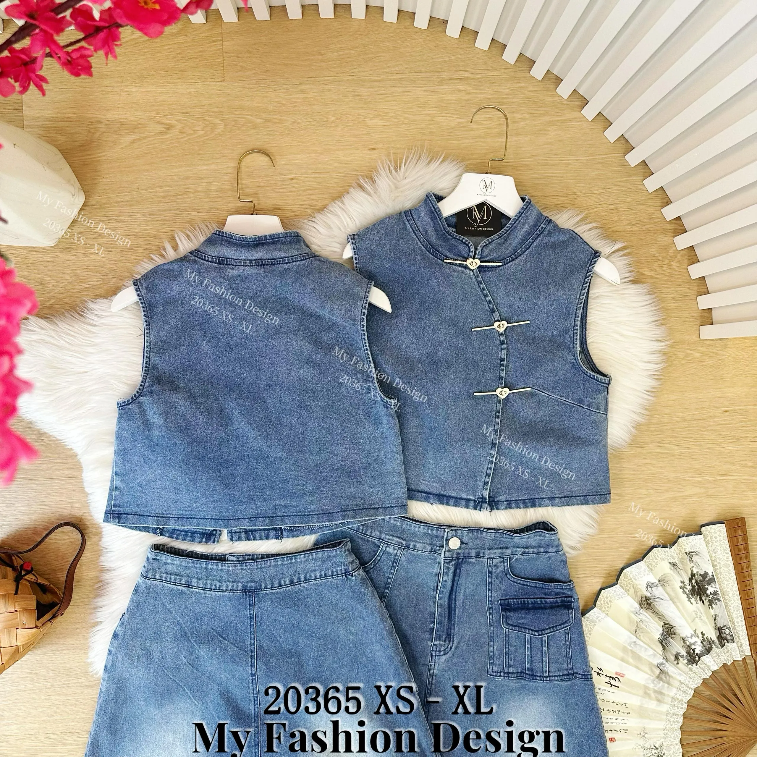 🧨黑卡独家爆款🧨高品质新中式牛仔款套装 上衣 ➕ 裙子 RM139 Only🌸 （妈妈长款）（2-S1）