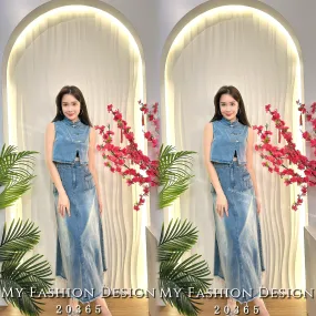 🧨黑卡独家爆款🧨高品质新中式牛仔款套装 上衣 ➕ 裙子 RM139 Only🌸 （妈妈长款）（2-S1）
