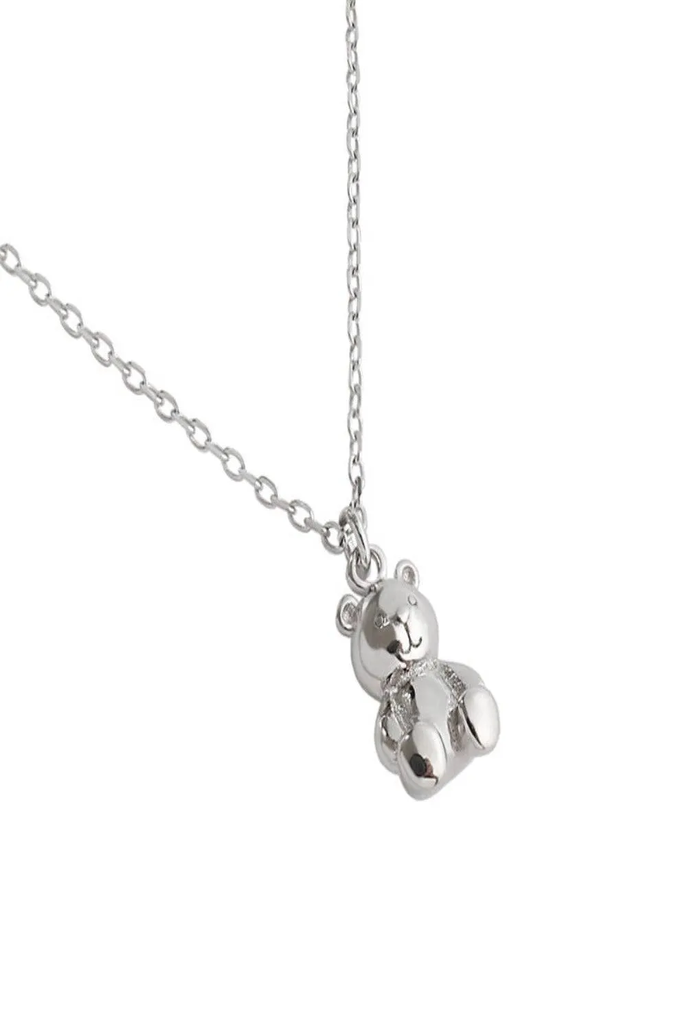 925 Sterling Silver Teddy Bear Charm Necklace