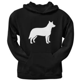 Australian Cattle Silhouette Black Adult Hoodie