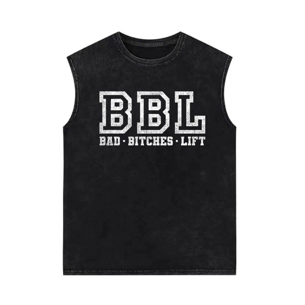 Bad Bitches Lift Vintage Washed Vest Top