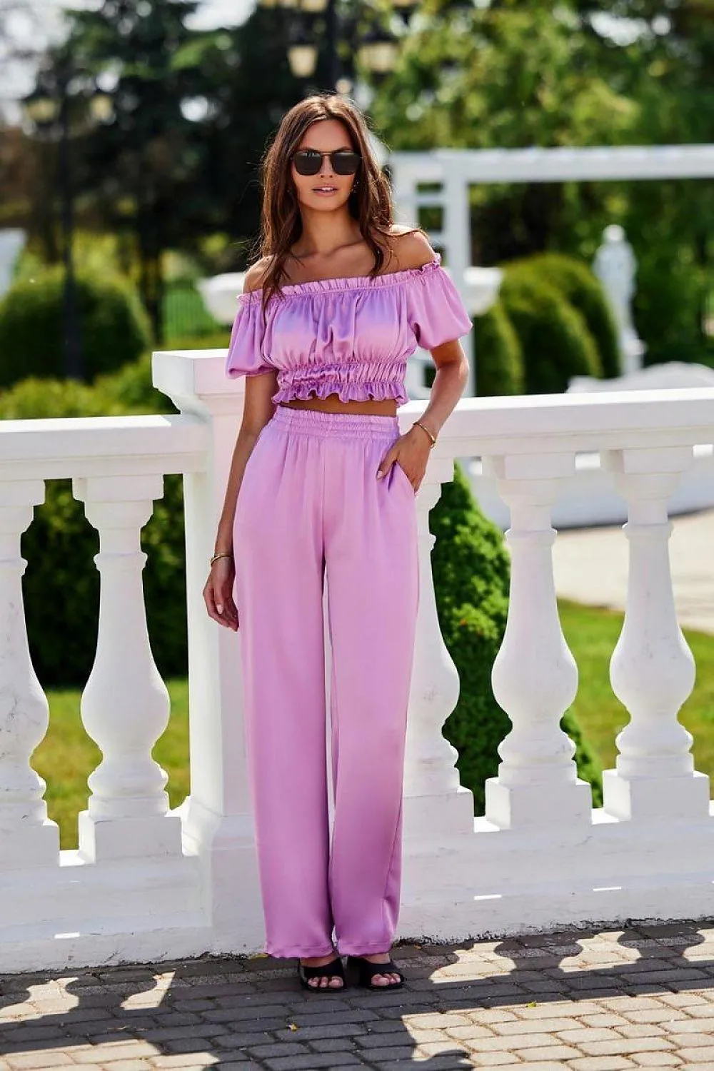 Chic Women's Tailored Polyester Trousers with Size Specifications