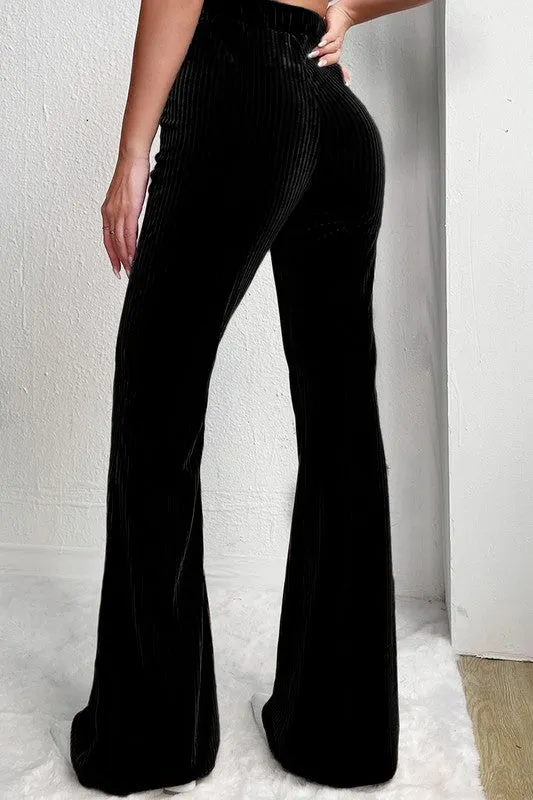 Dara High Waist Velvet Flare Pants