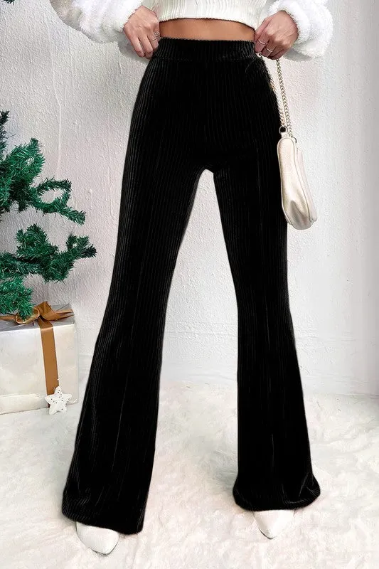 Dara High Waist Velvet Flare Pants