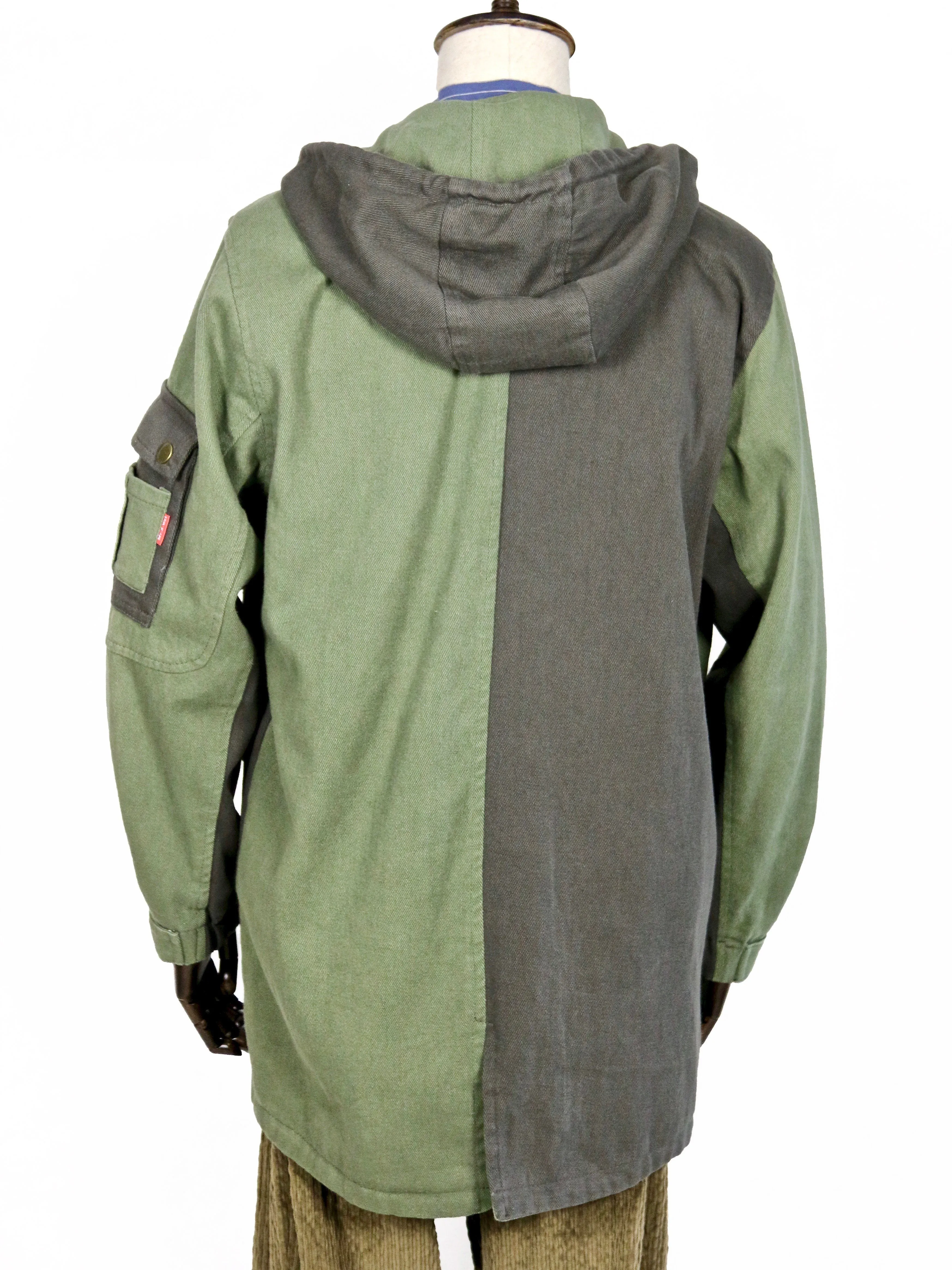 Double-Color Long Hoodie Outwear