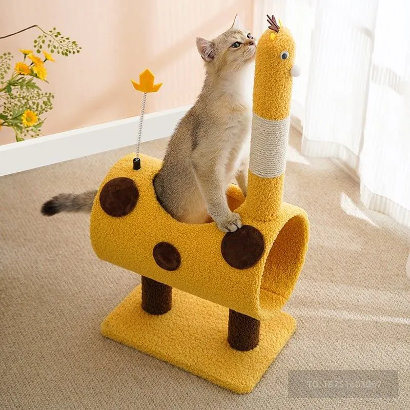 Durable and Steady Little Yellow Deer Cat Scratcher Tree