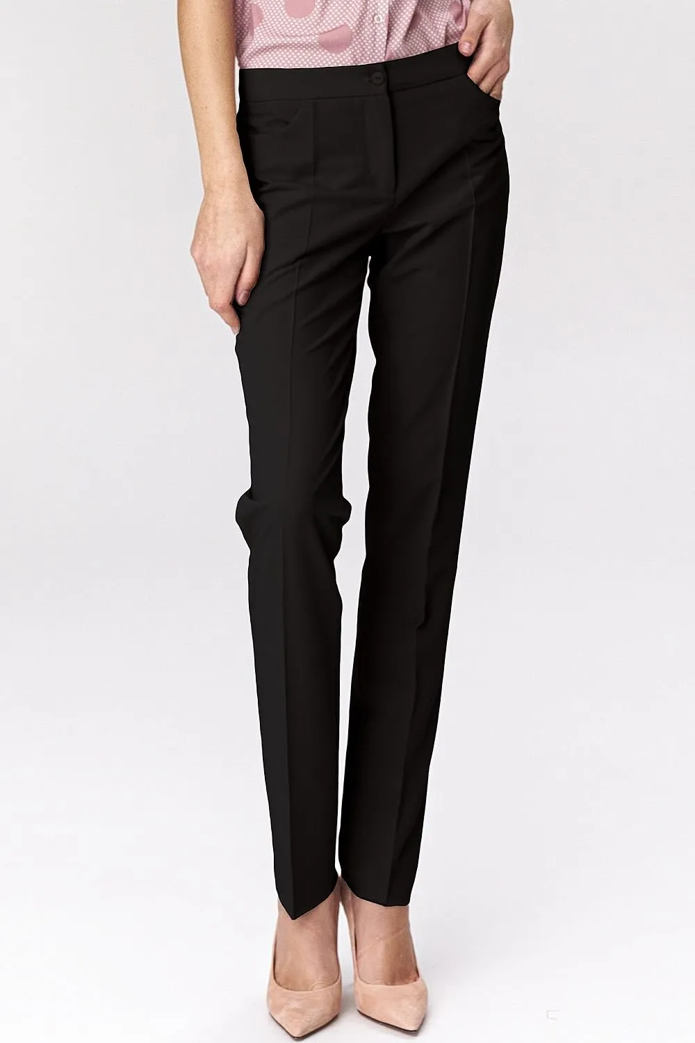 Elegant Light Beige Tailored Trousers for Women by Nife