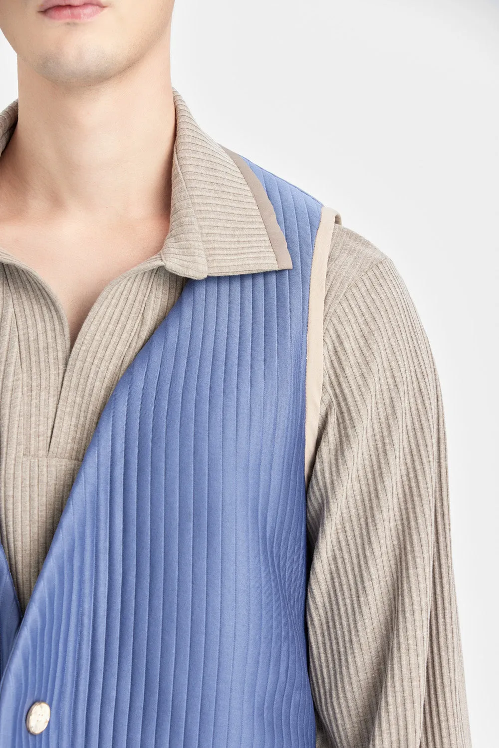 Grey blue suit version padded vest