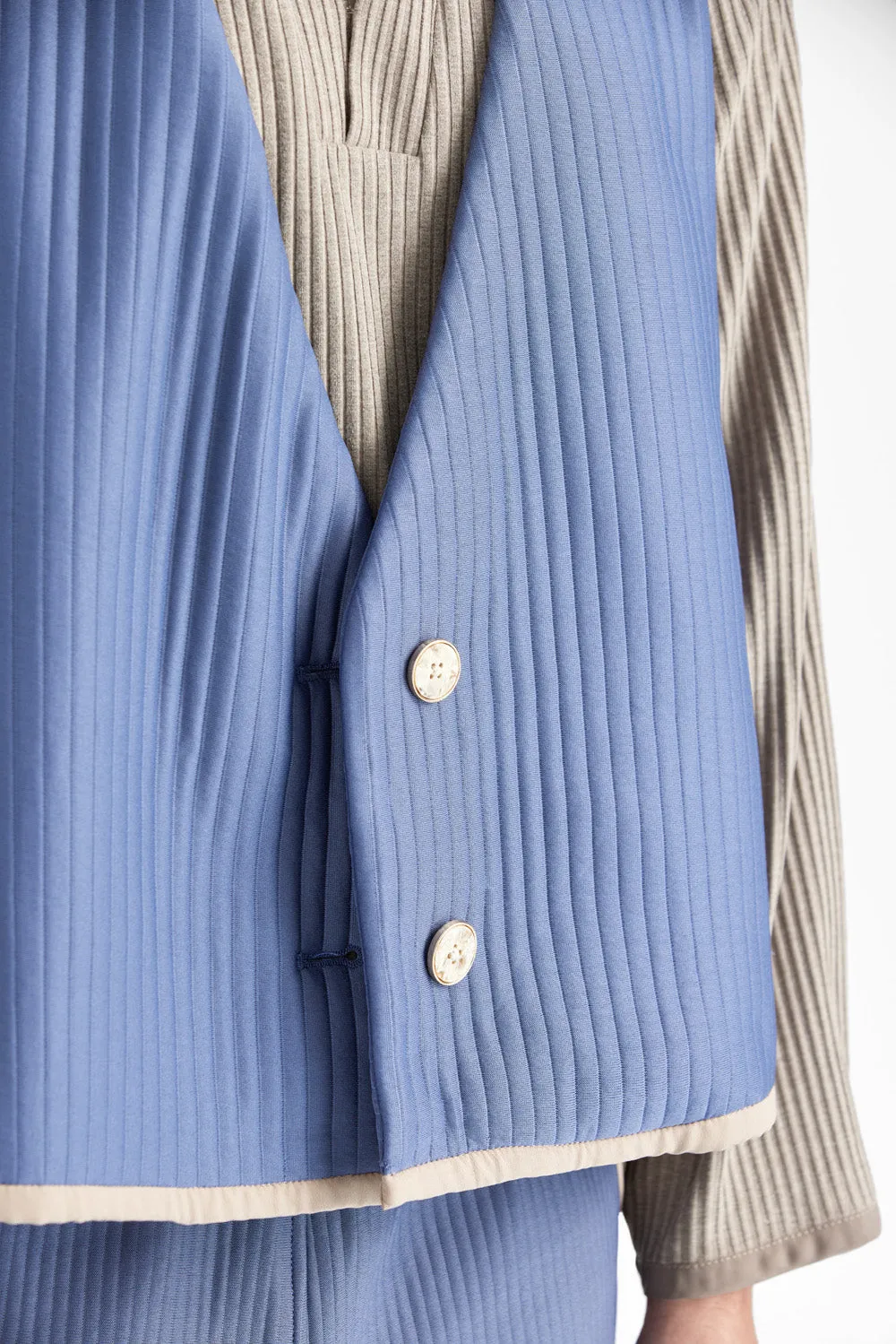 Grey blue suit version padded vest