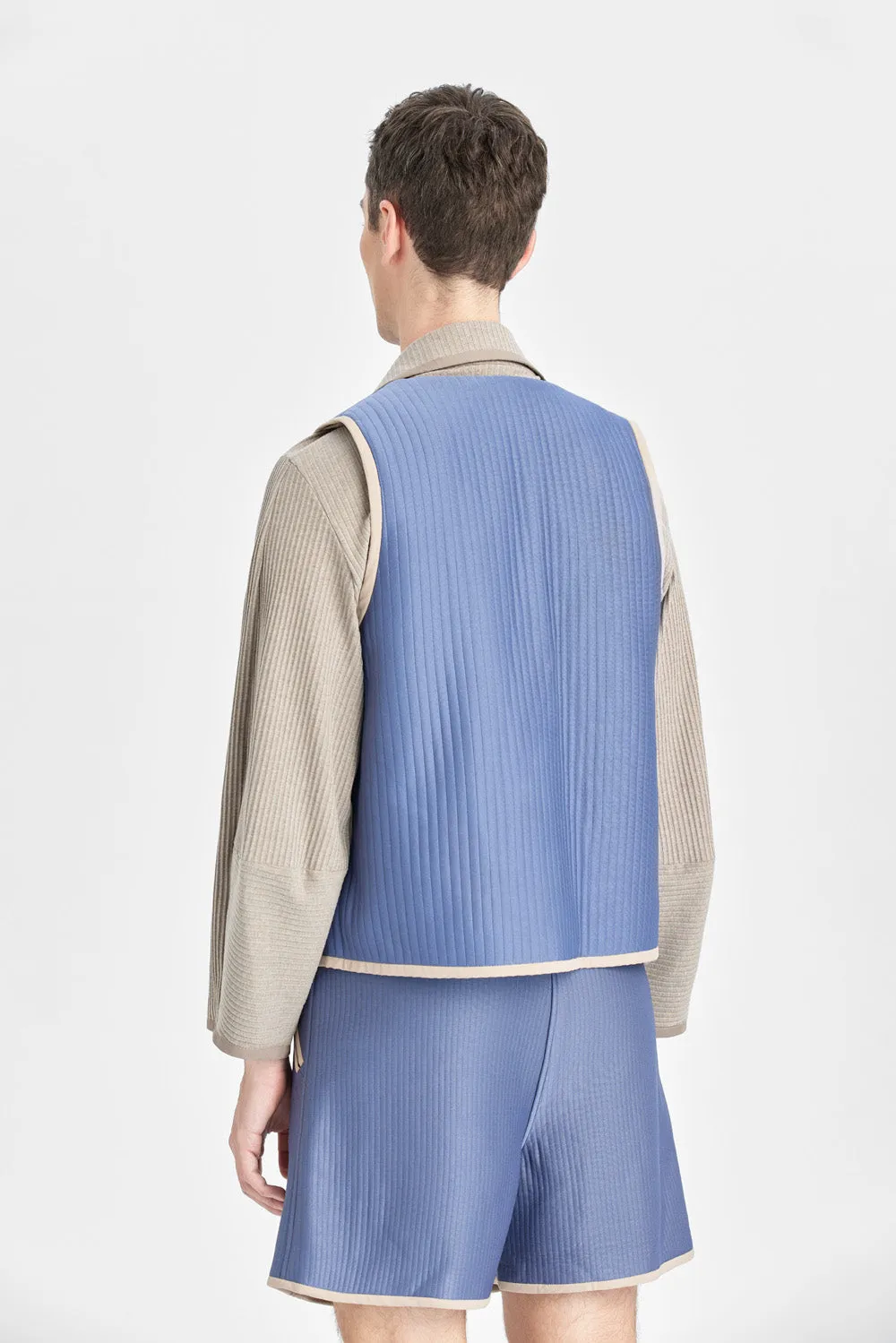 Grey blue suit version padded vest