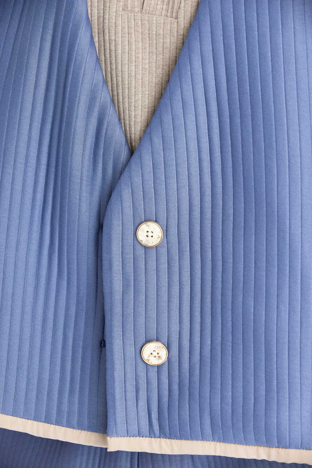 Grey blue suit version padded vest