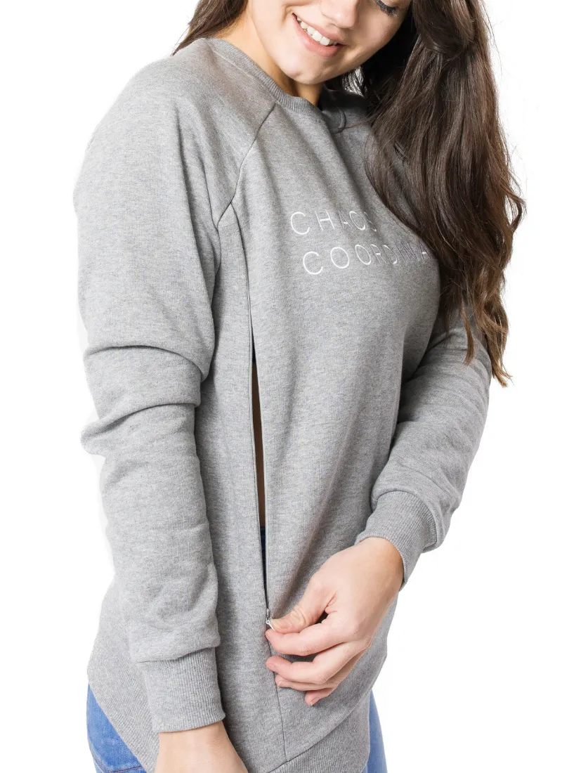 Grey CHAOS COORDINATOR Breastfeeding Sweatshirt