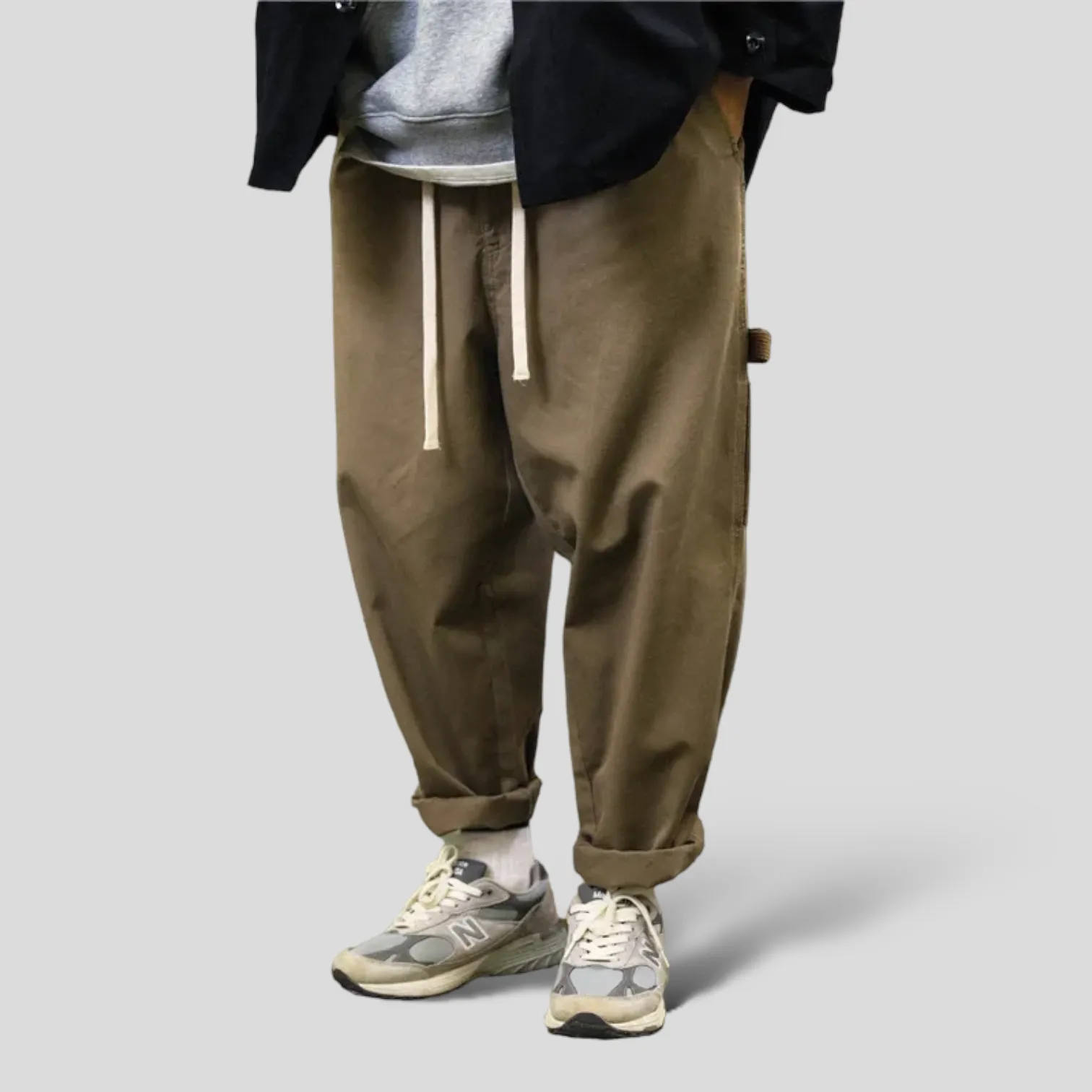 Heavy twill work pant with corduroy contrast details