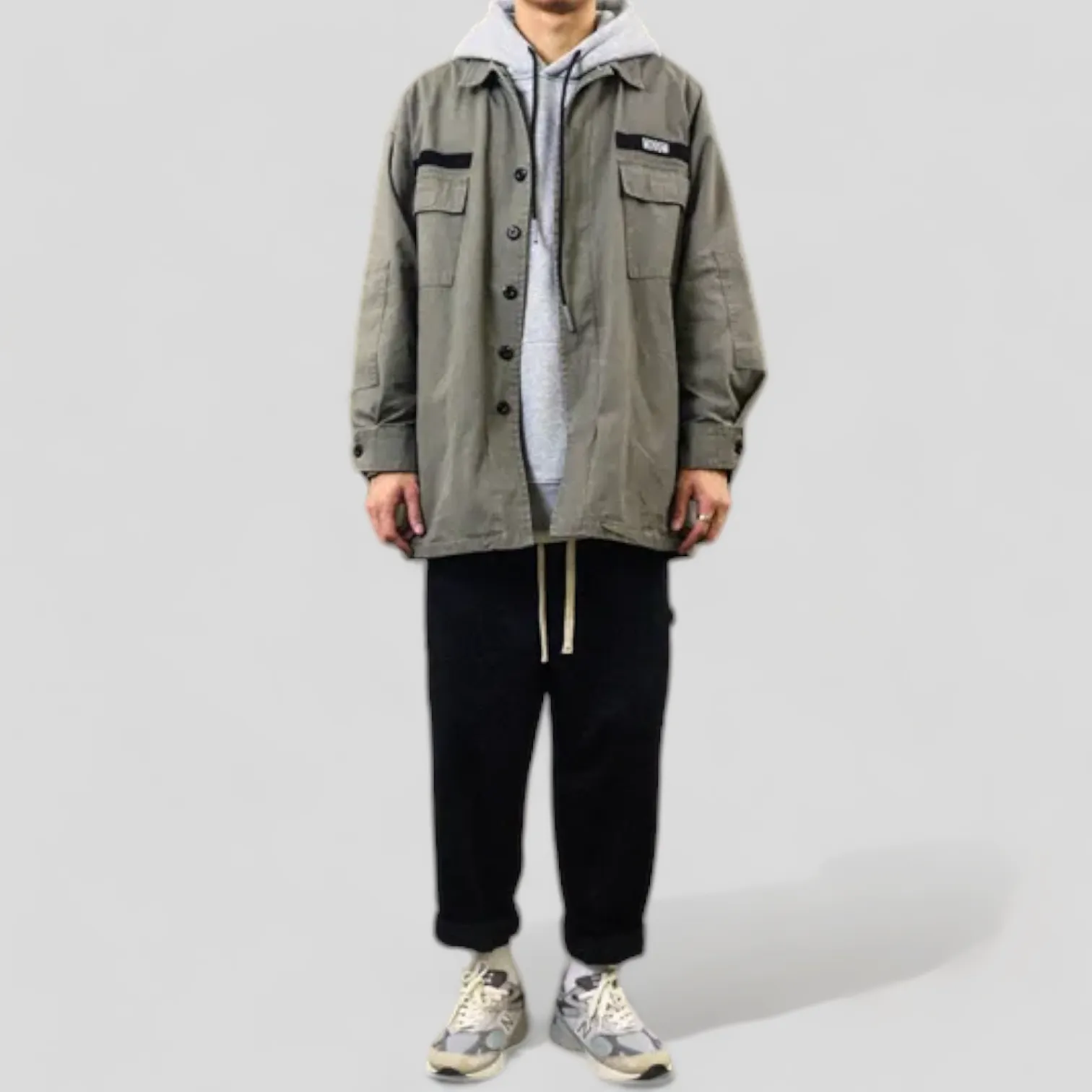 Heavy twill work pant with corduroy contrast details