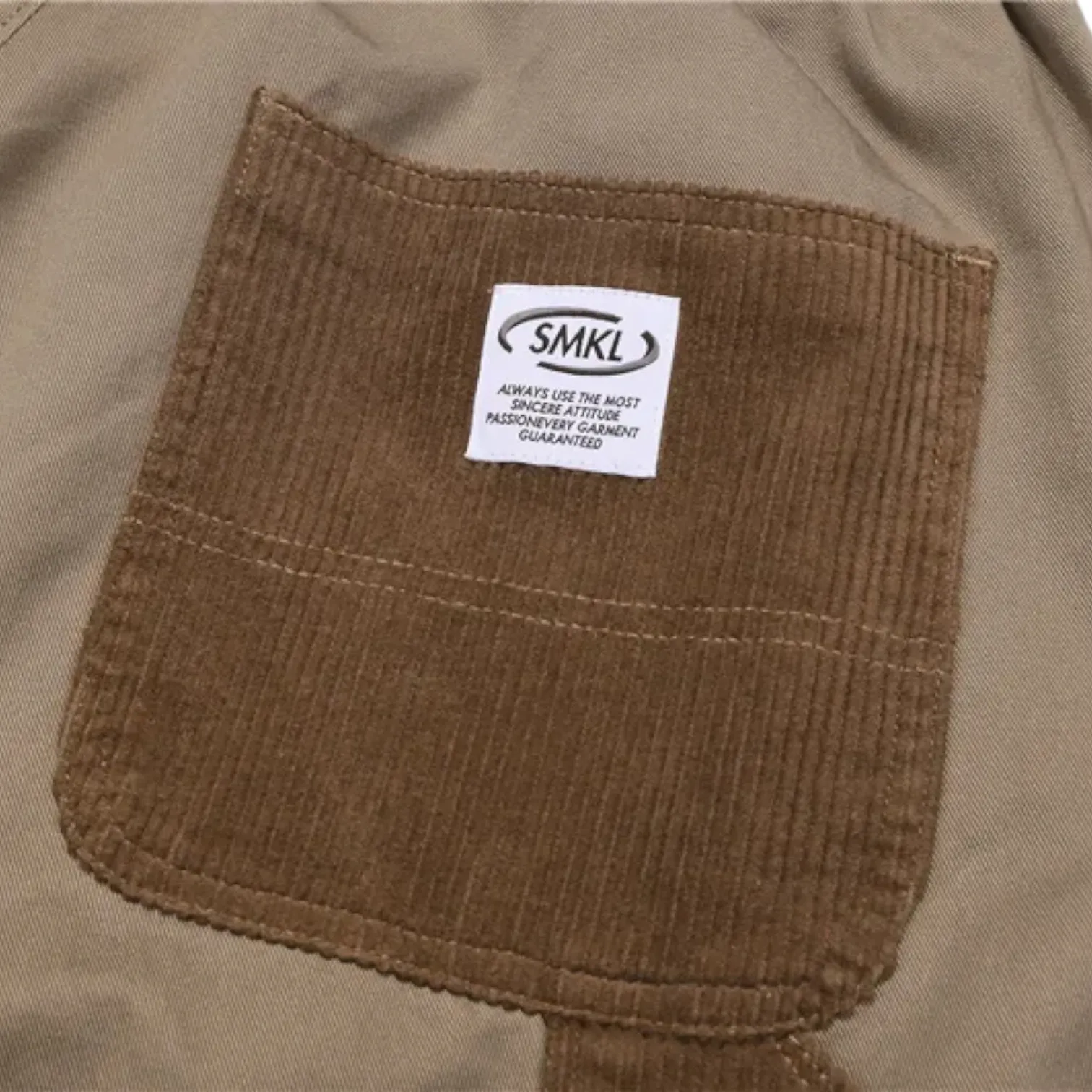 Heavy twill work pant with corduroy contrast details