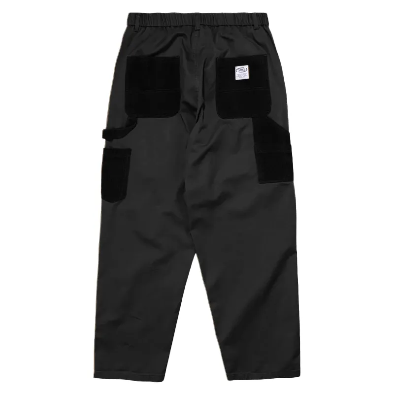 Heavy twill work pant with corduroy contrast details