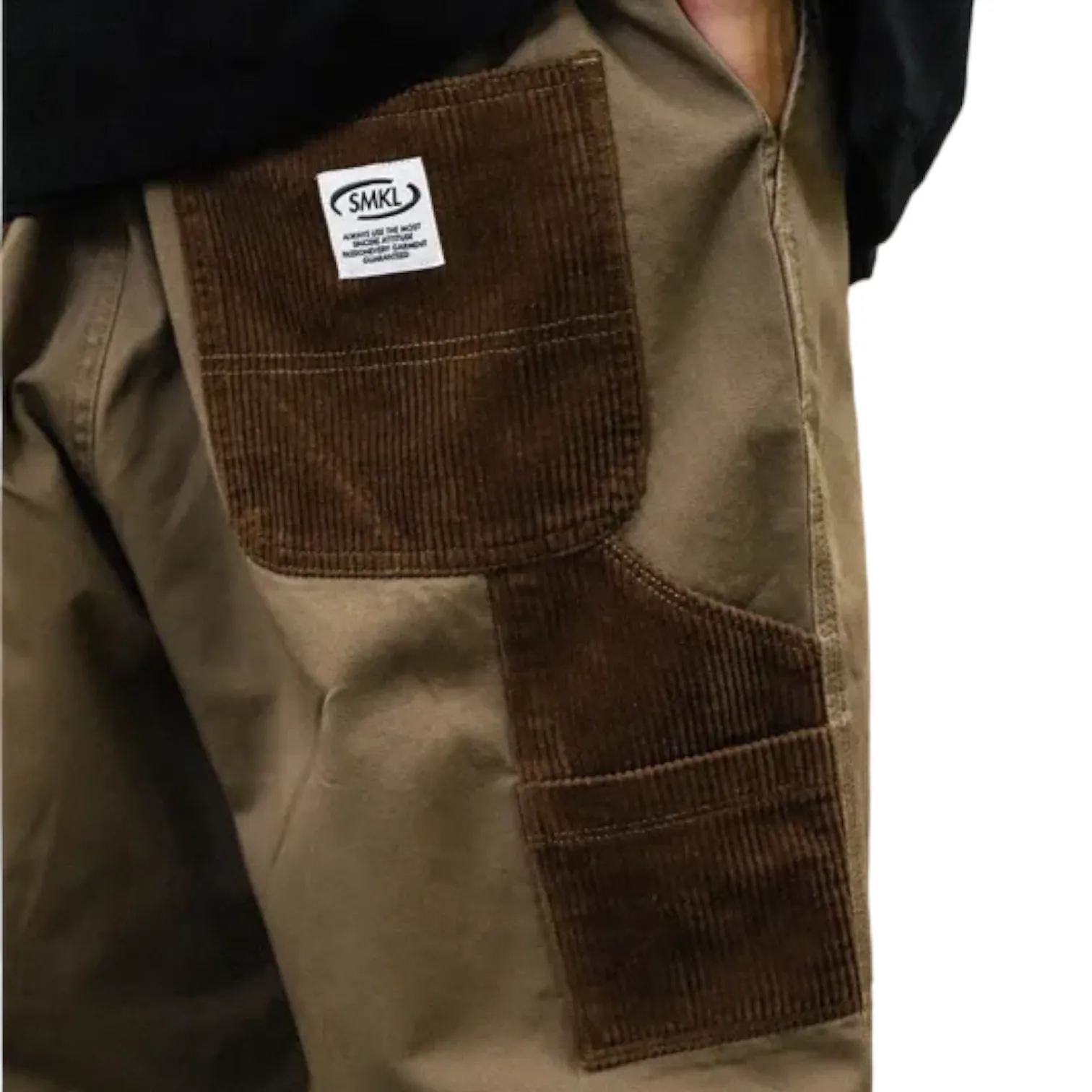 Heavy twill work pant with corduroy contrast details