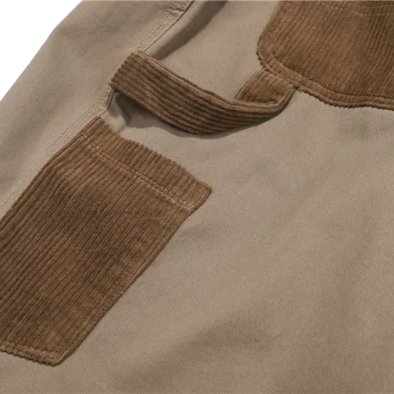 Heavy twill work pant with corduroy contrast details