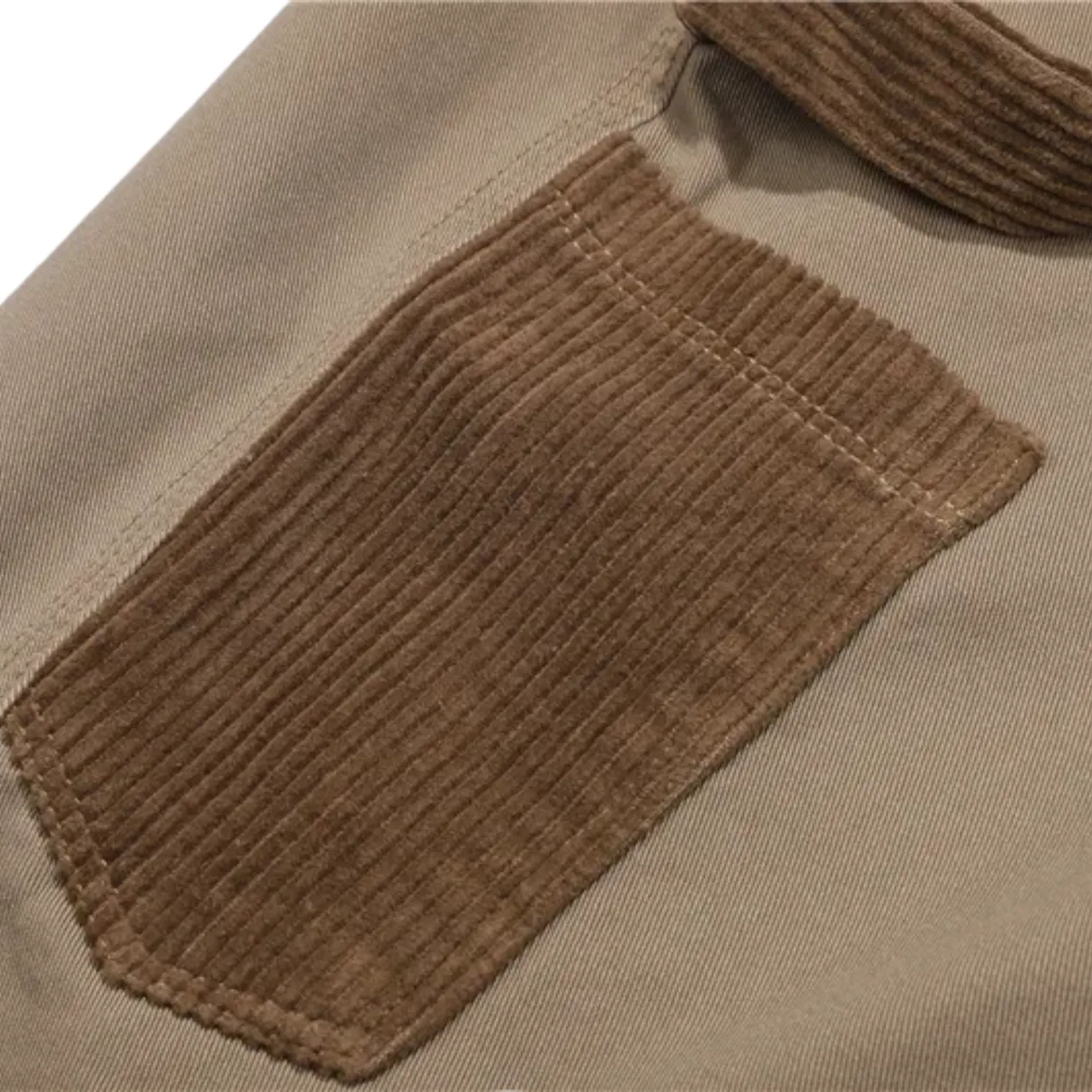 Heavy twill work pant with corduroy contrast details