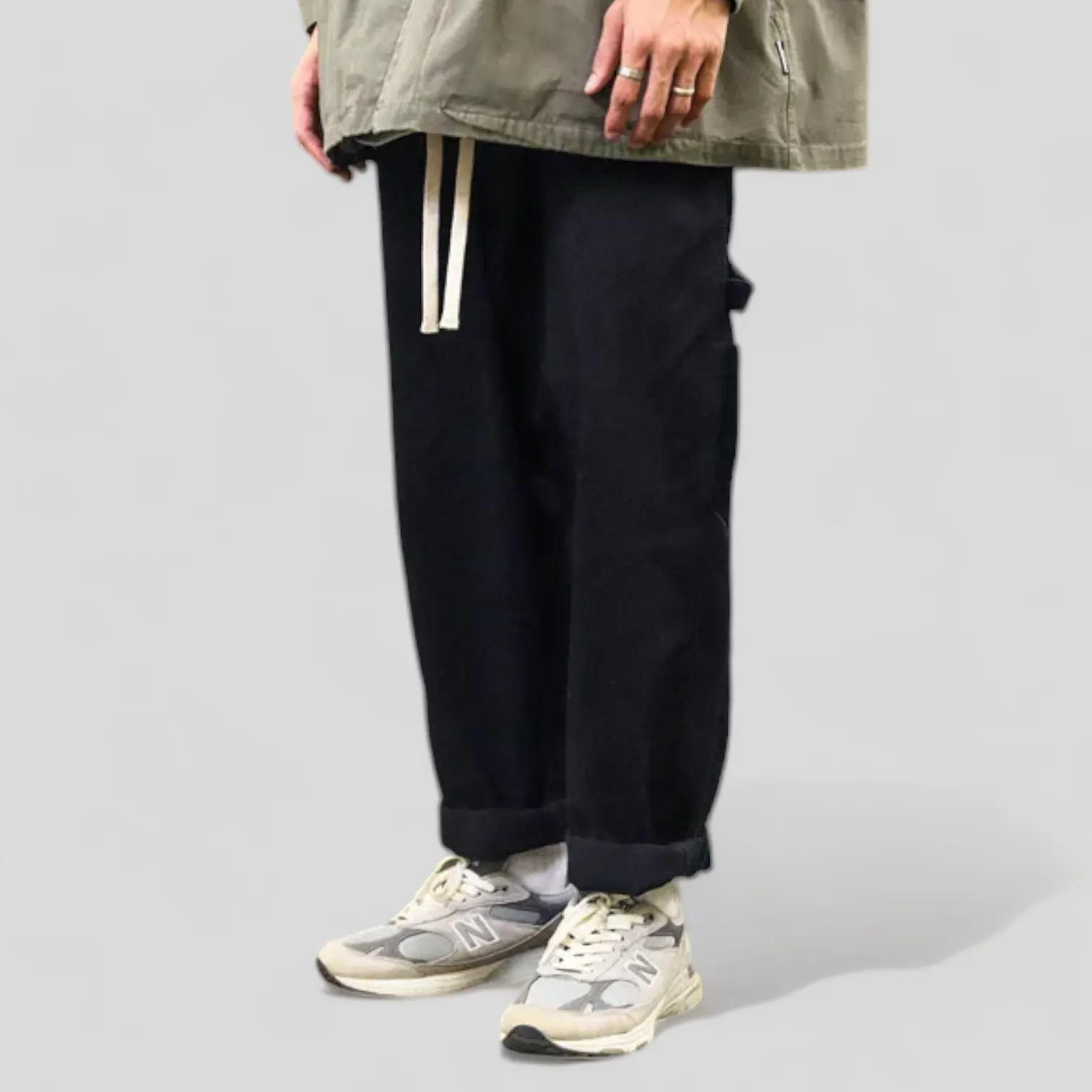 Heavy twill work pant with corduroy contrast details