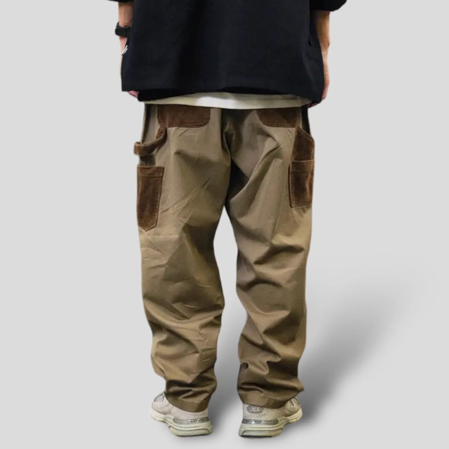 Heavy twill work pant with corduroy contrast details
