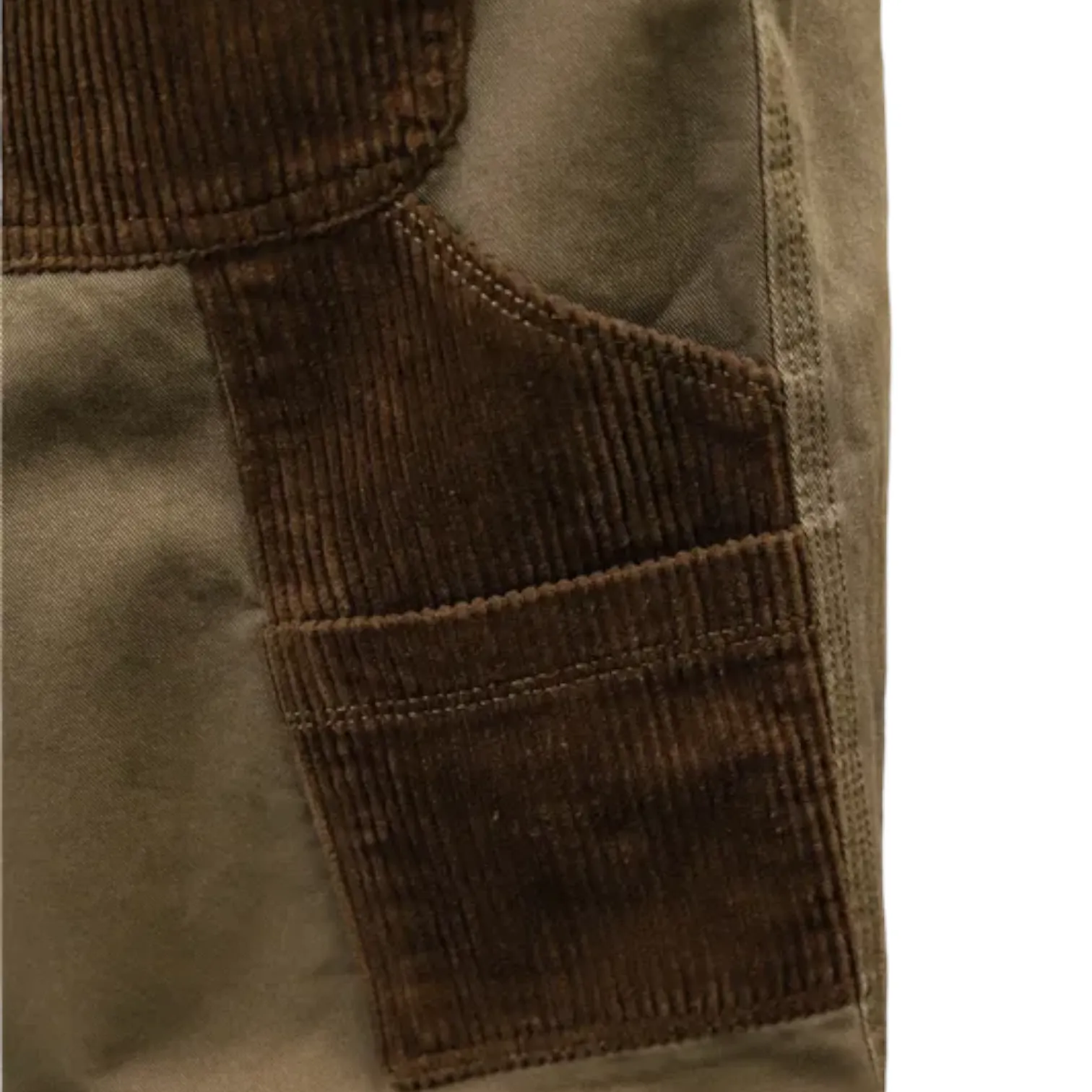 Heavy twill work pant with corduroy contrast details