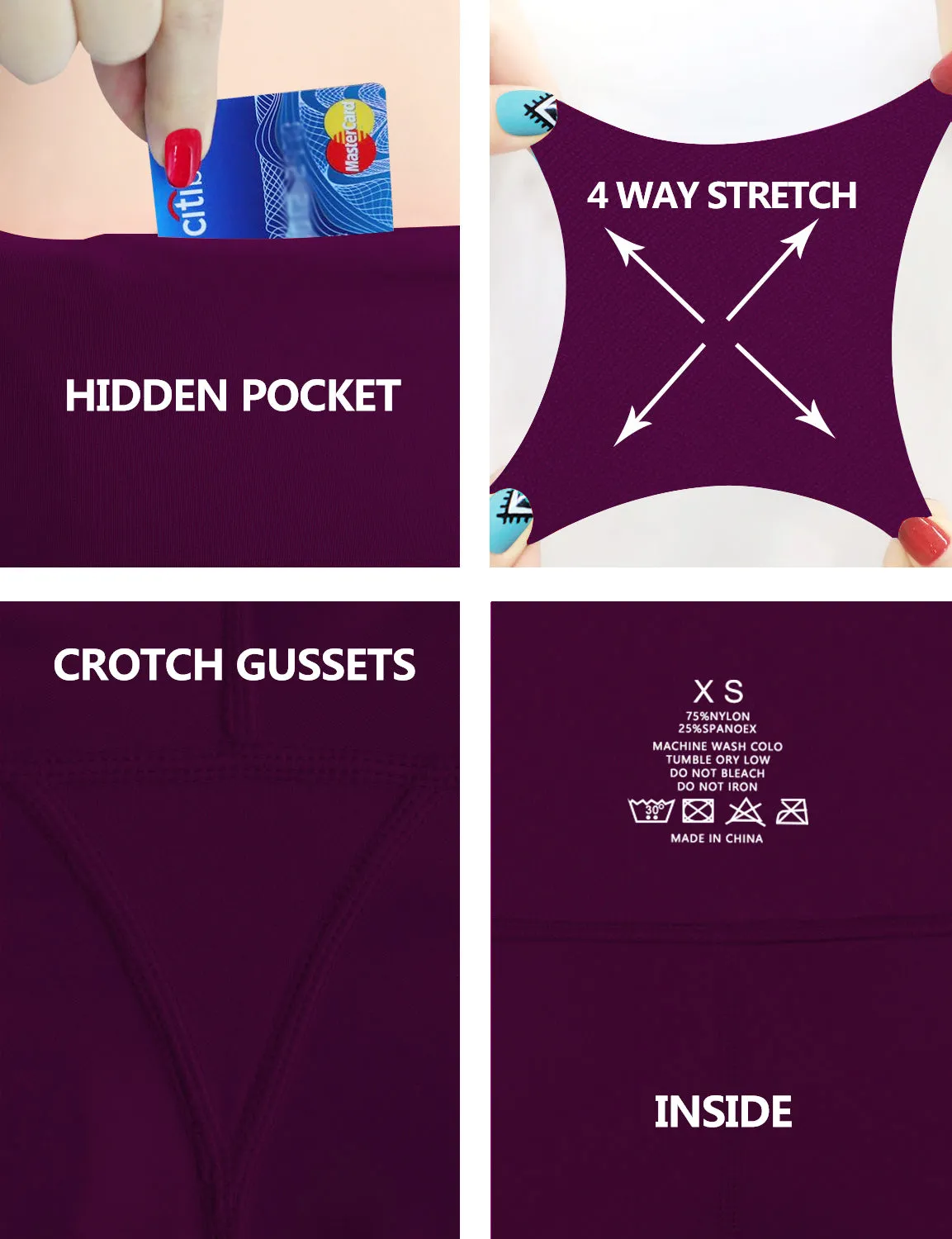 High Waist Biking Pants plum_Biking