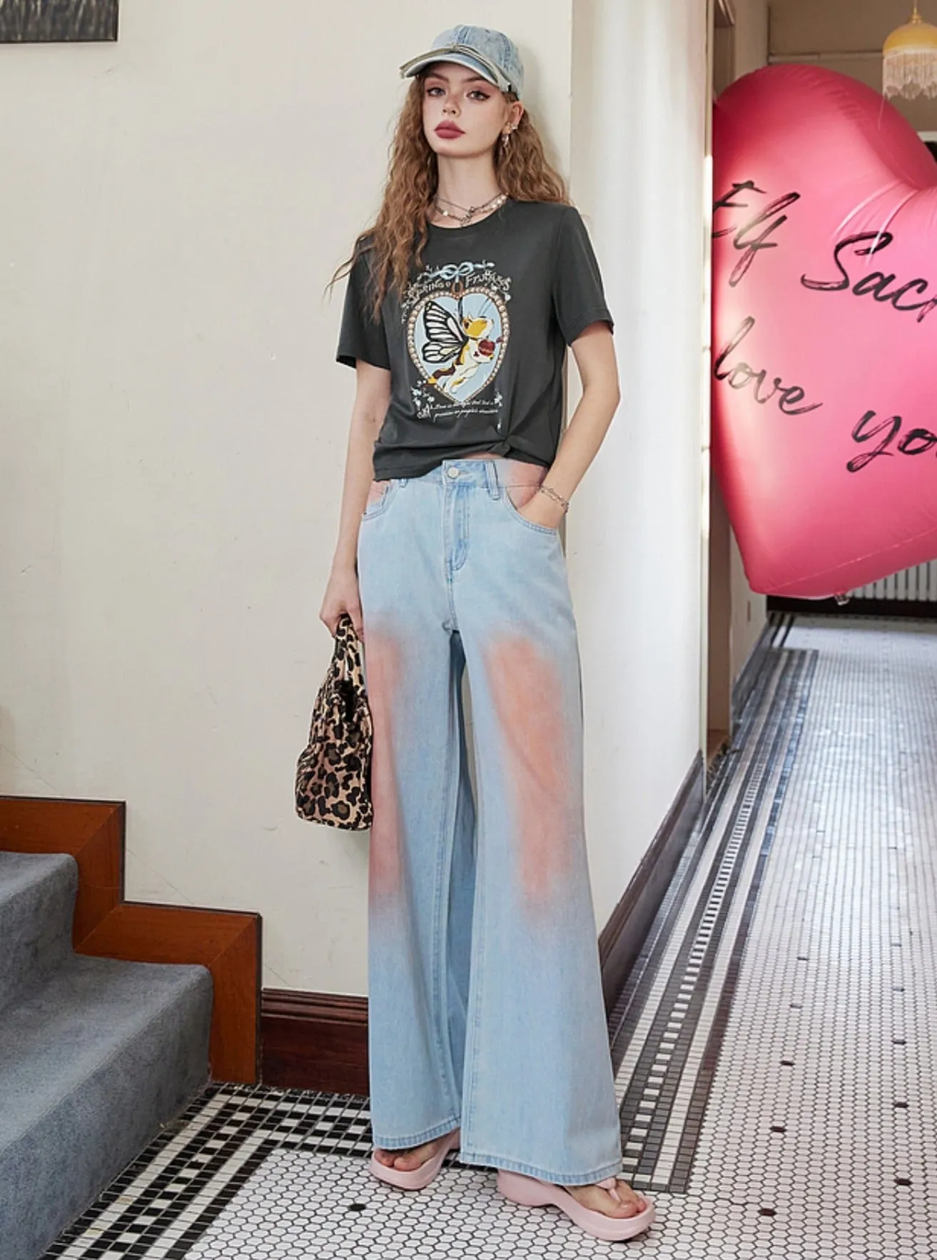 High Waist Blush Drape Pants