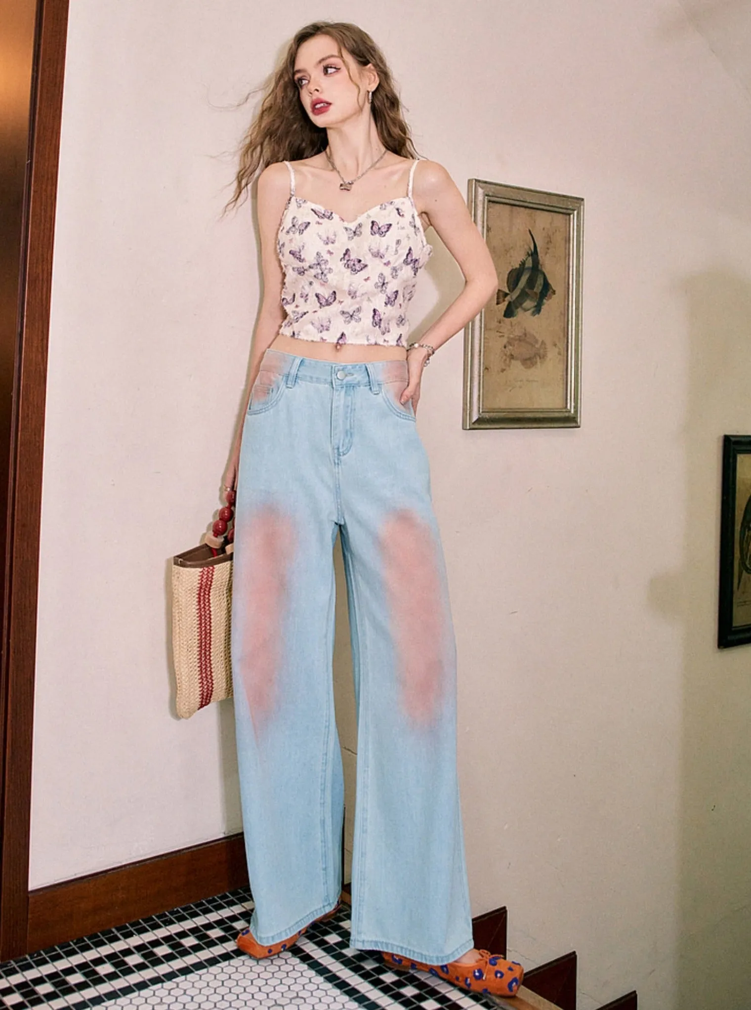 High Waist Blush Drape Pants