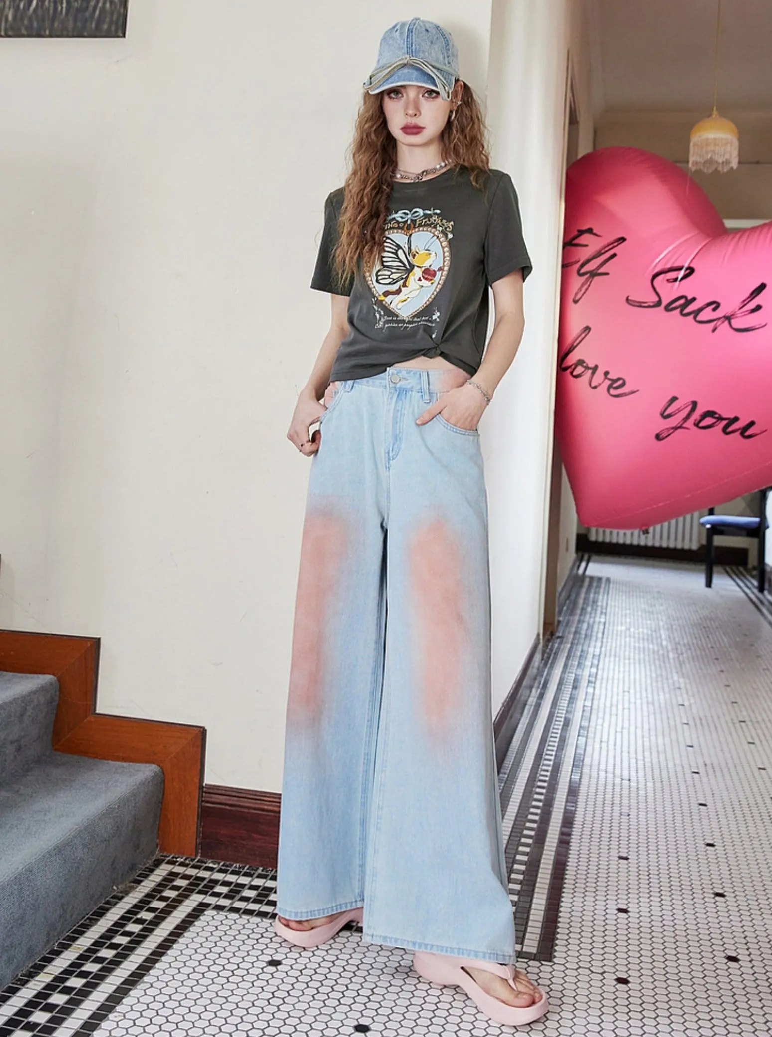 High Waist Blush Drape Pants