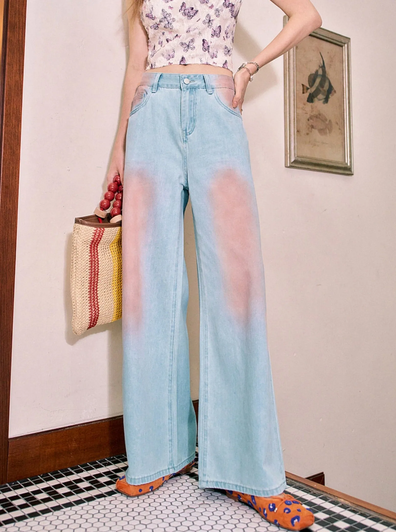 High Waist Blush Drape Pants