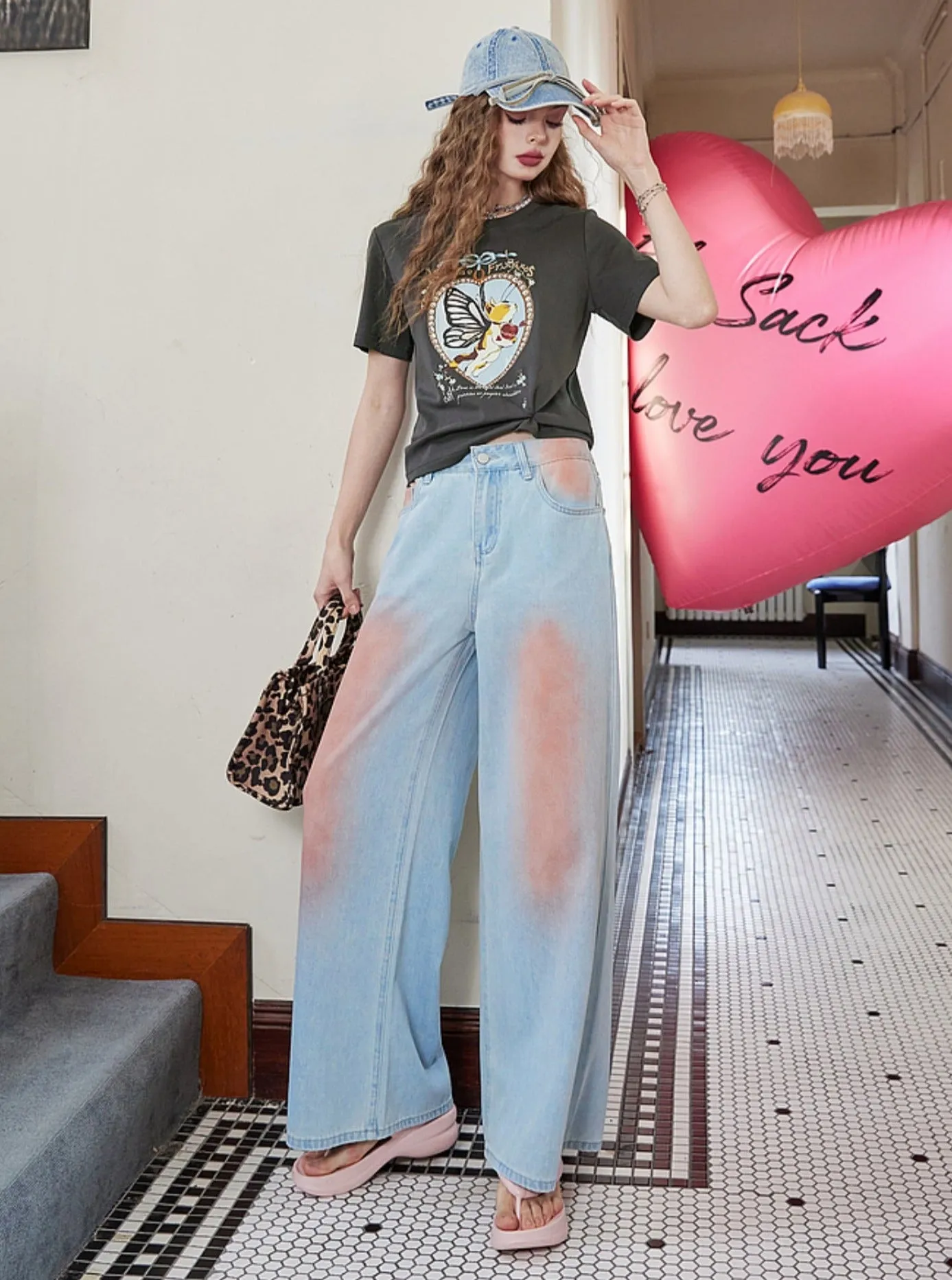 High Waist Blush Drape Pants