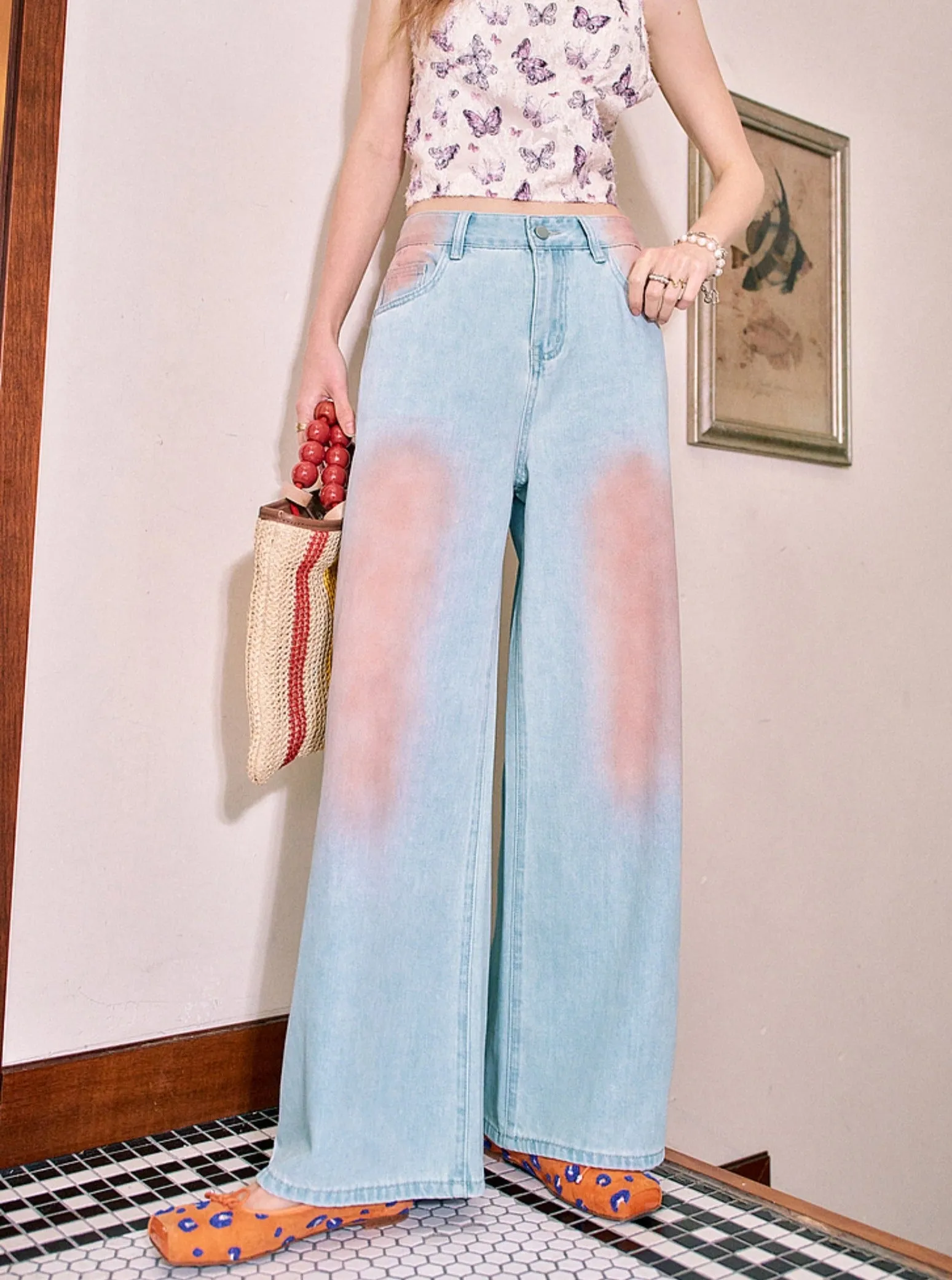 High Waist Blush Drape Pants