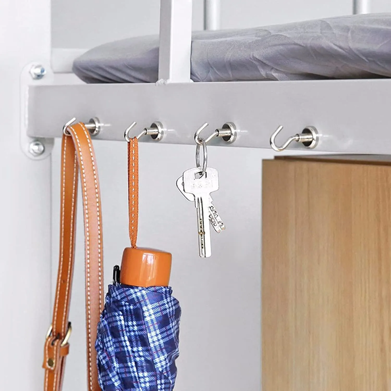 Lampostick Magnetic Hooks Heavy Duty for Hanging BBQ Grill Utensils Tools Coat Wreaths Dia Outdoor Strong Neodymium Rare Earth Magnets Hook Hangers Refrigerator Locker Cruise Cabins (10)