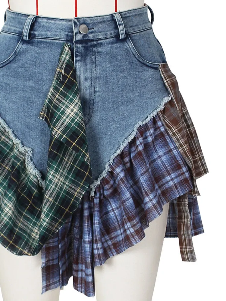 Manci Denim High Waist Skirt