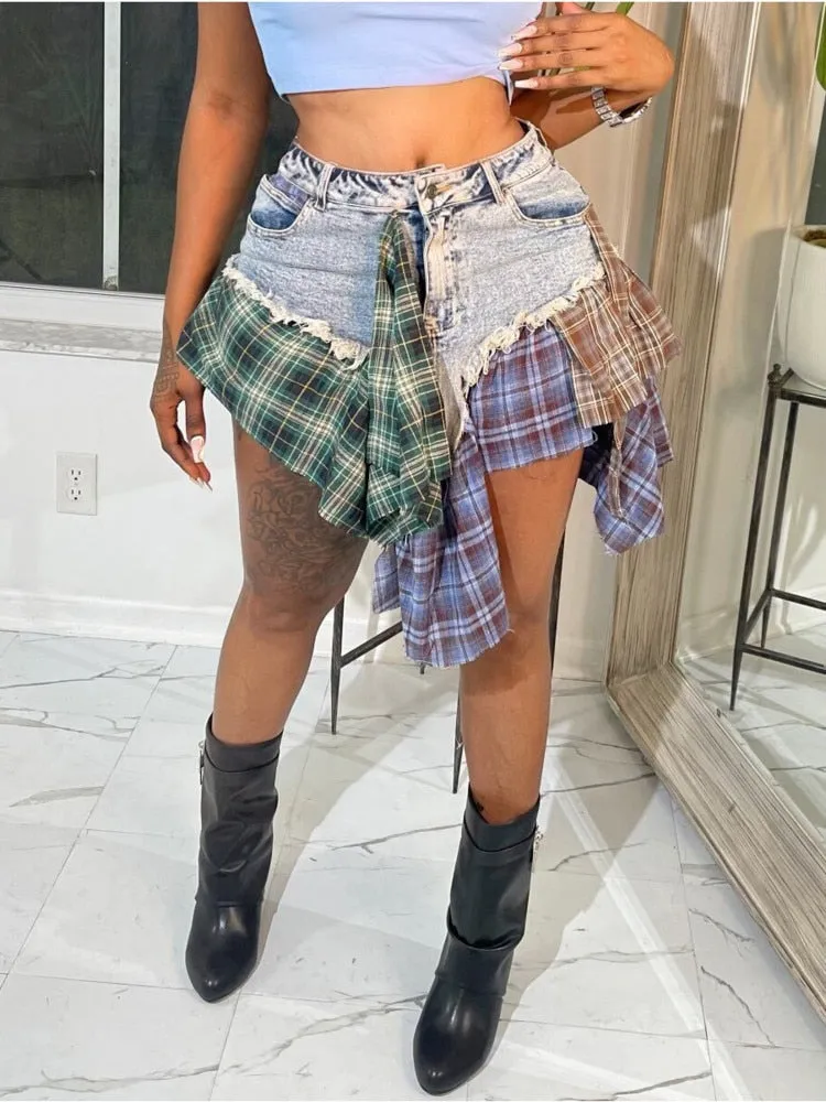 Manci Denim High Waist Skirt