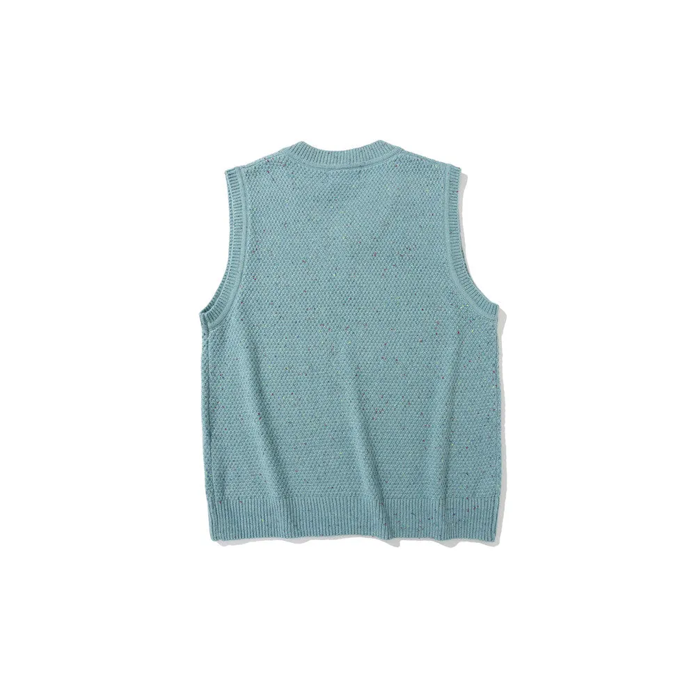 Men Sweater Vest Street Simplicity Sleeveless Knitted Vest Men's BF Idle Style Loose V-neck Sweater Vest Waistcoat