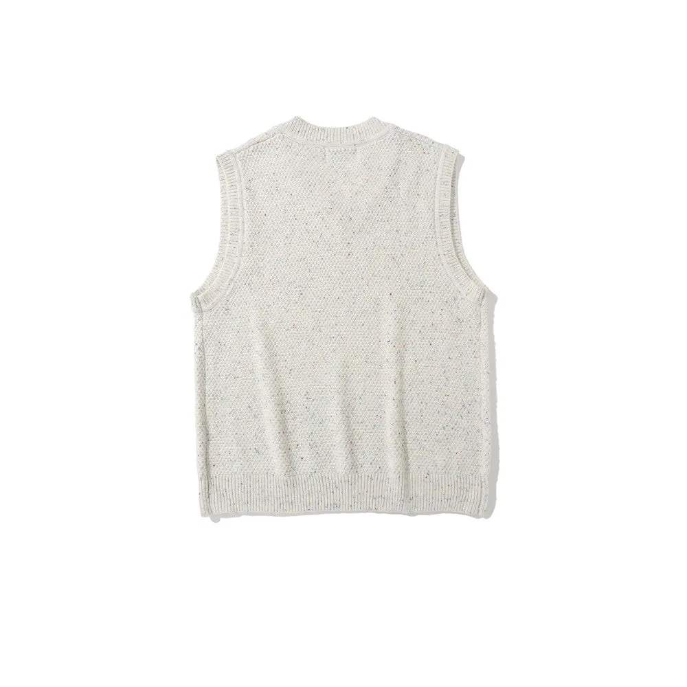 Men Sweater Vest Street Simplicity Sleeveless Knitted Vest Men's BF Idle Style Loose V-neck Sweater Vest Waistcoat