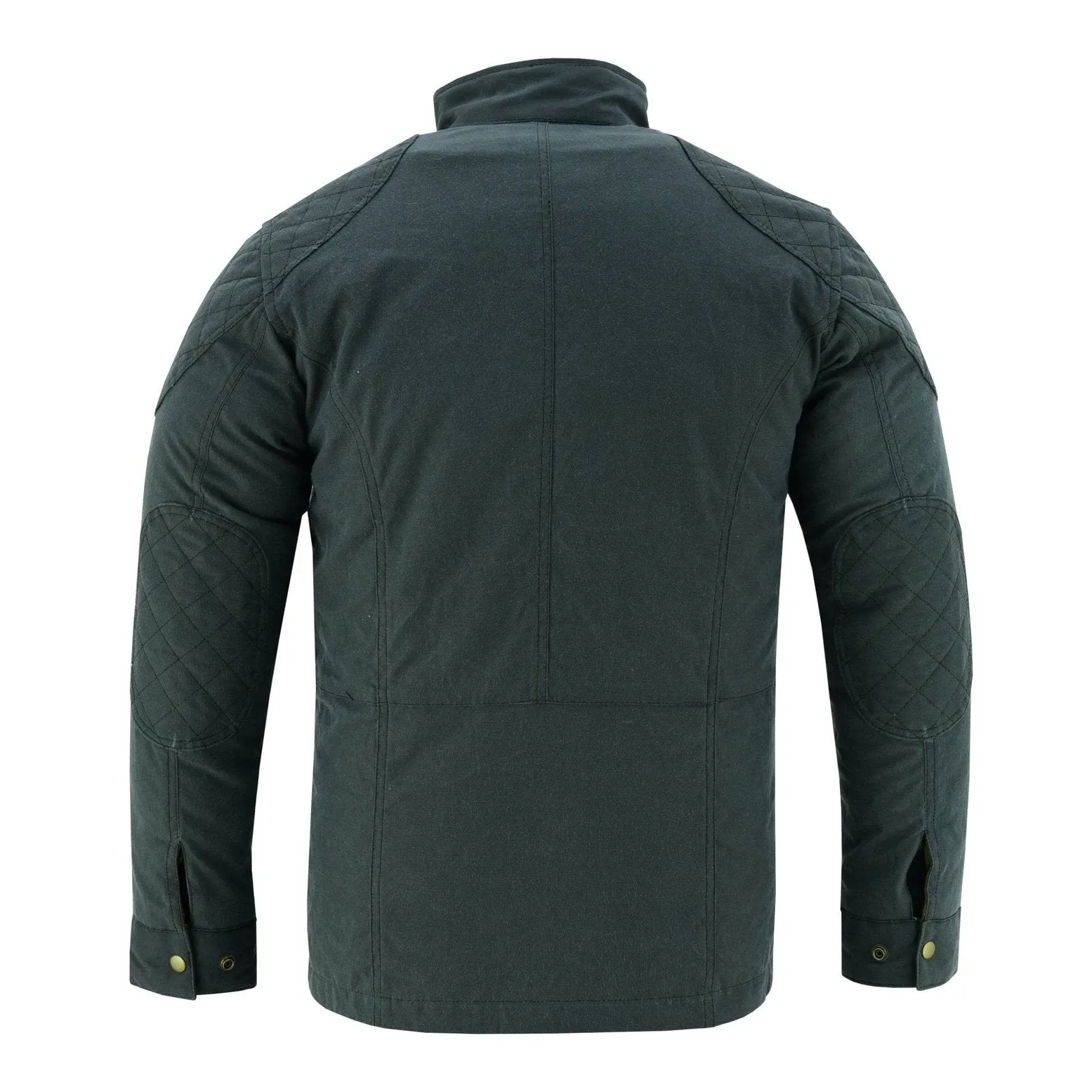 Men's Classic Green Waxed Cotton Motorcycle Jacket Textile Biker Armoured vintag