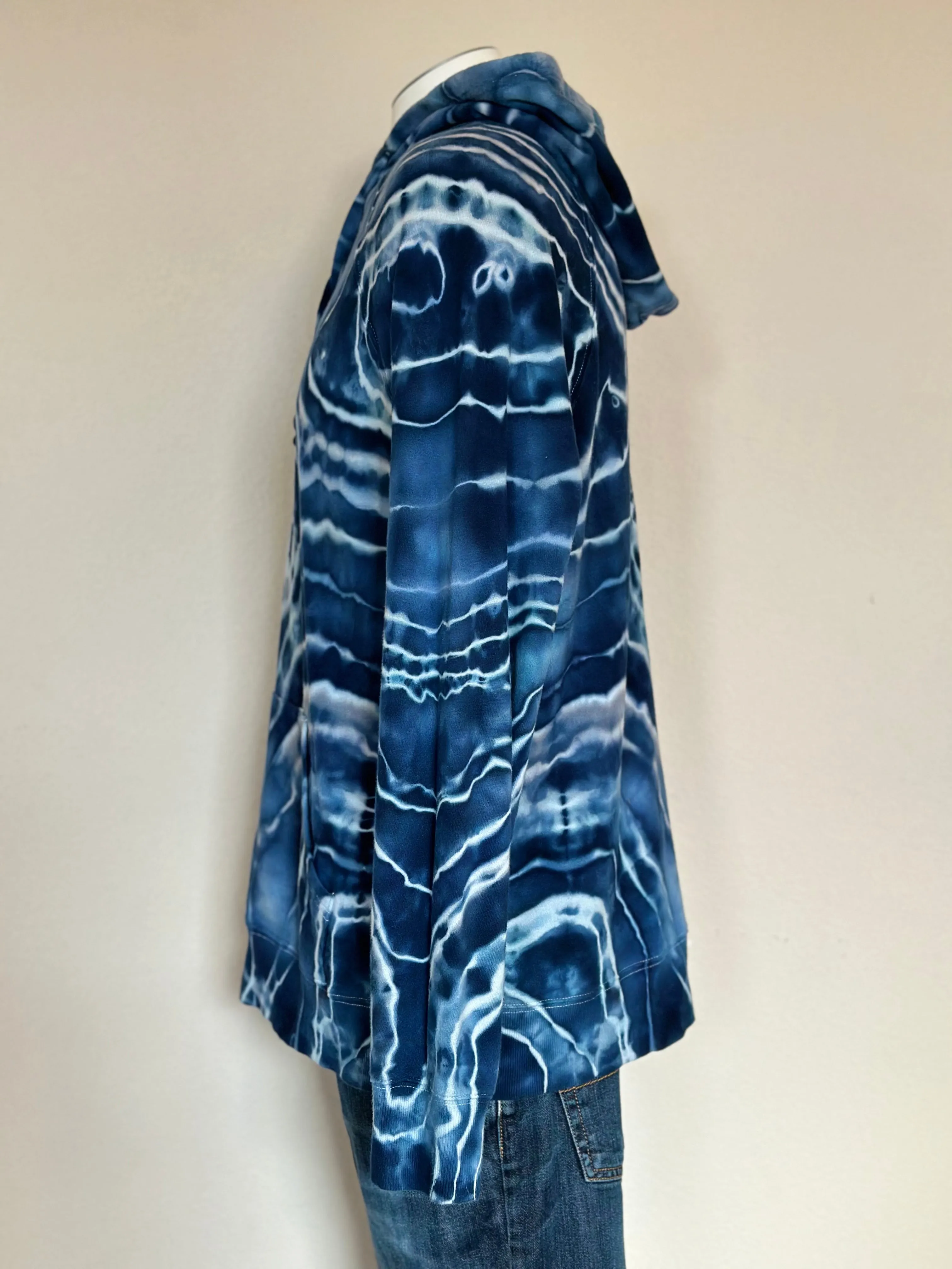 Men’s Large Geode 100% Cotton Hoodie in ‘Smokey Blue’