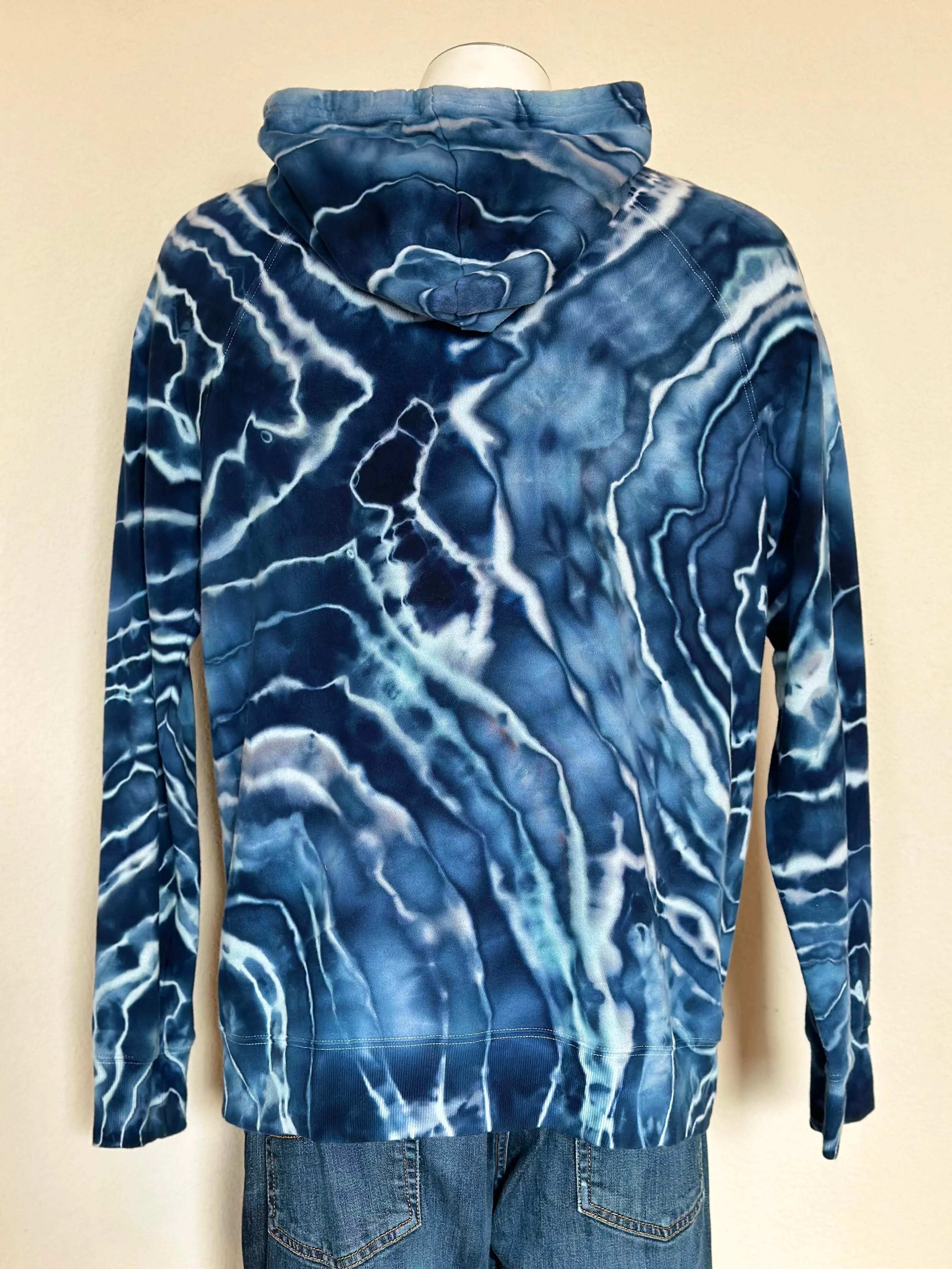 Men’s Large Geode 100% Cotton Hoodie in ‘Smokey Blue’
