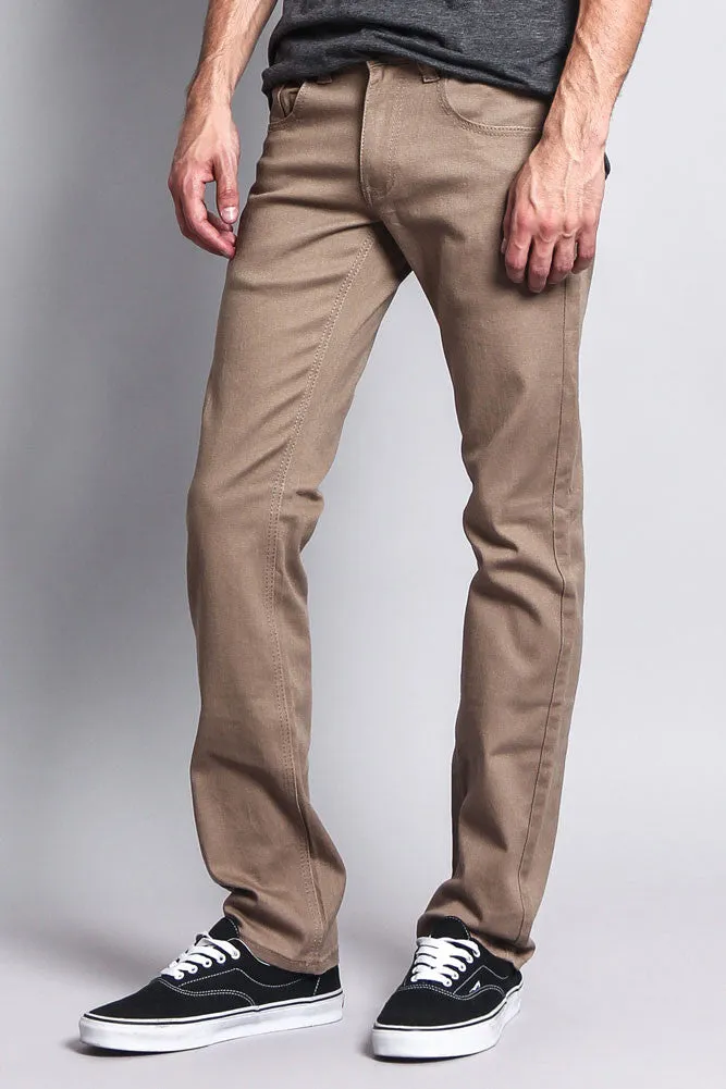 Men's Slim Fit Colored Jeans (Taupe)