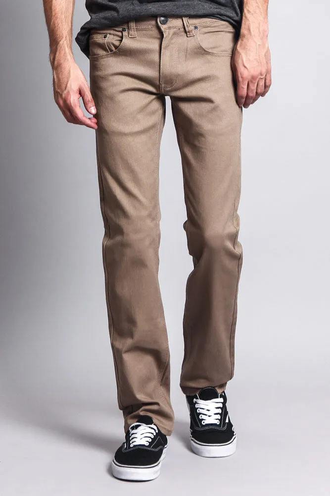 Men's Slim Fit Colored Jeans (Taupe)