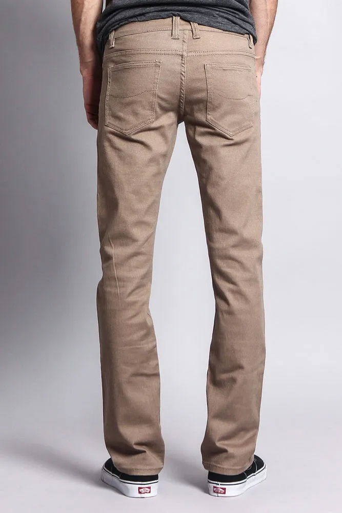 Men's Slim Fit Colored Jeans (Taupe)