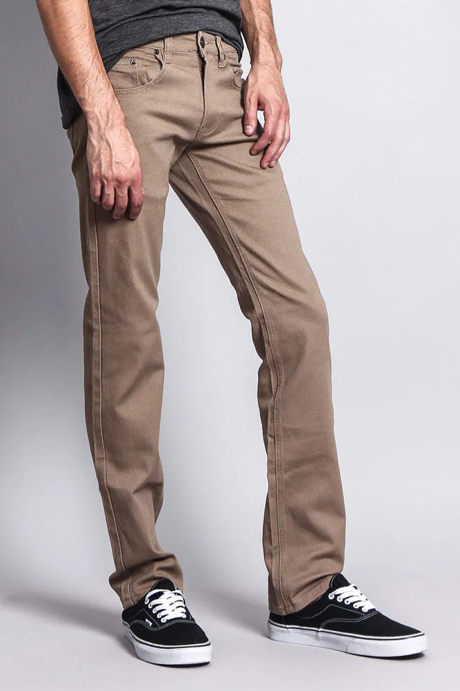 Men's Slim Fit Colored Jeans (Taupe)