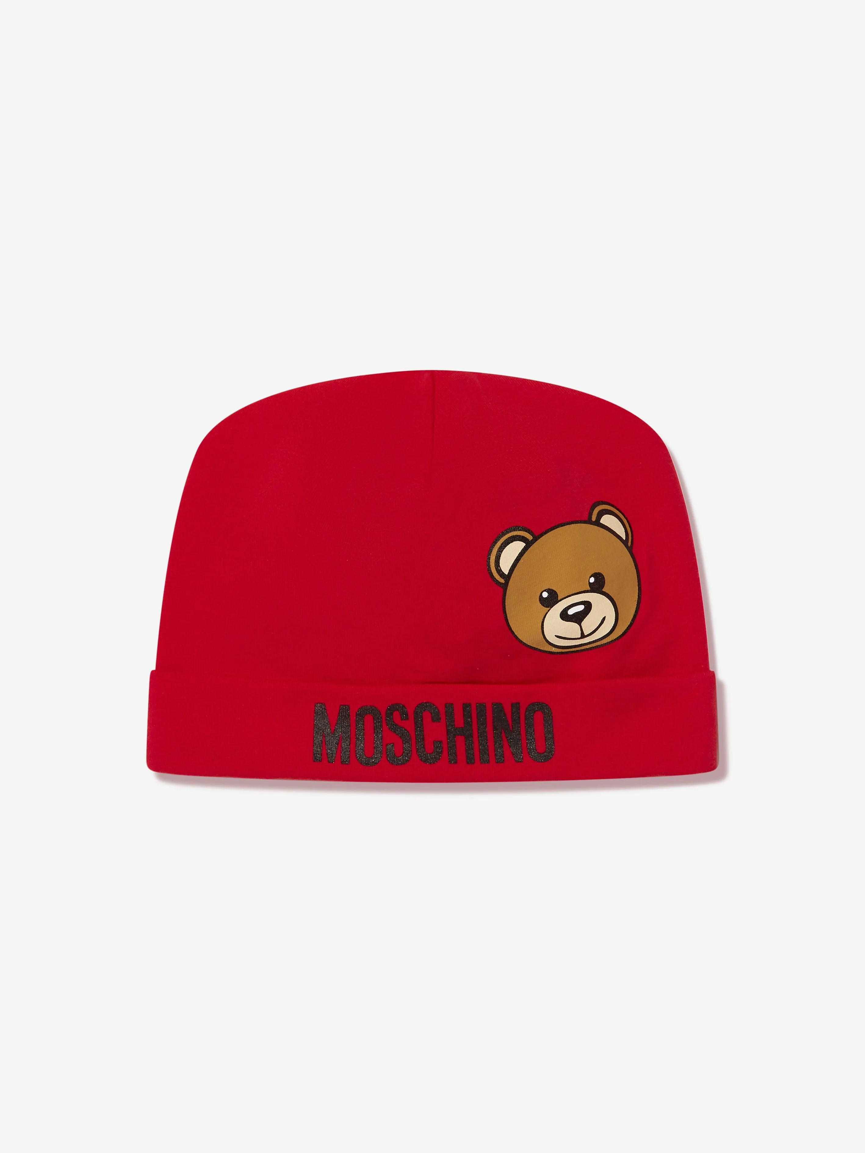 Moschino Baby Hat And Babygrow Gift Set in Red
