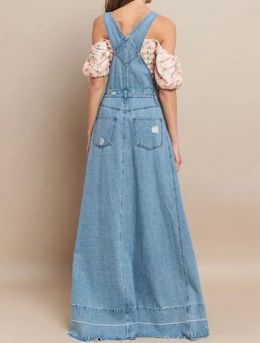 Overall Denim Maxi Dress