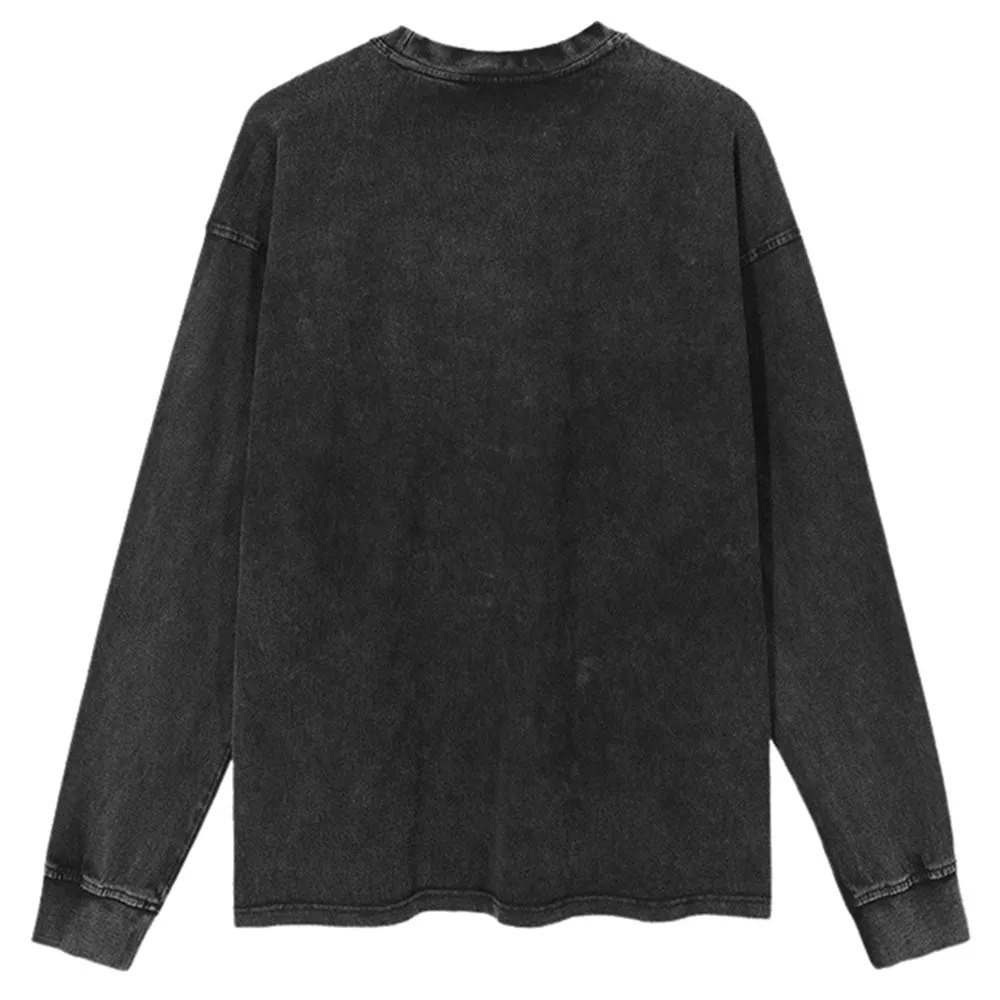 Oversized Vintage Washed Blessed Angel Graphic Sweatshirt