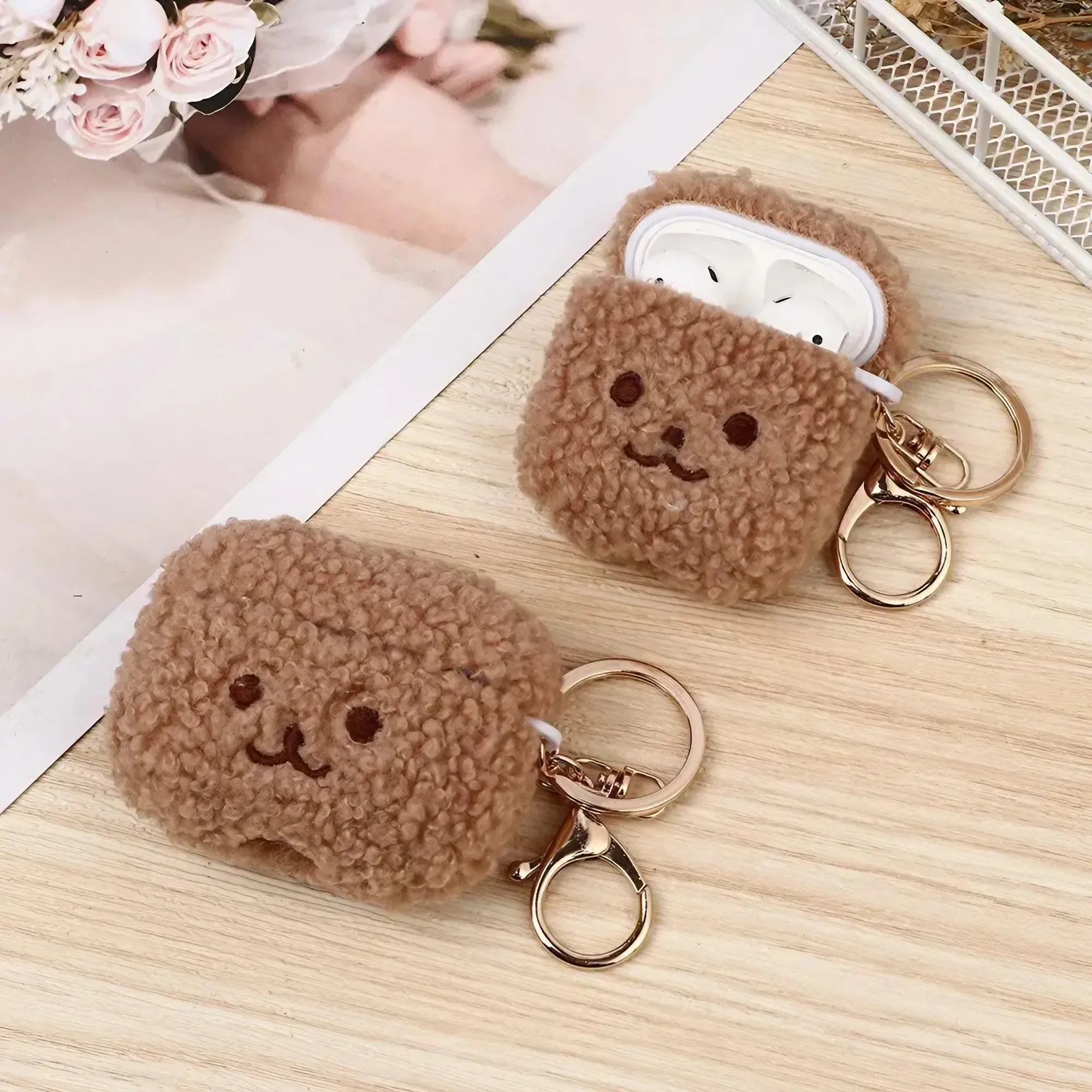 Plush Teddy Bear AirPods Case